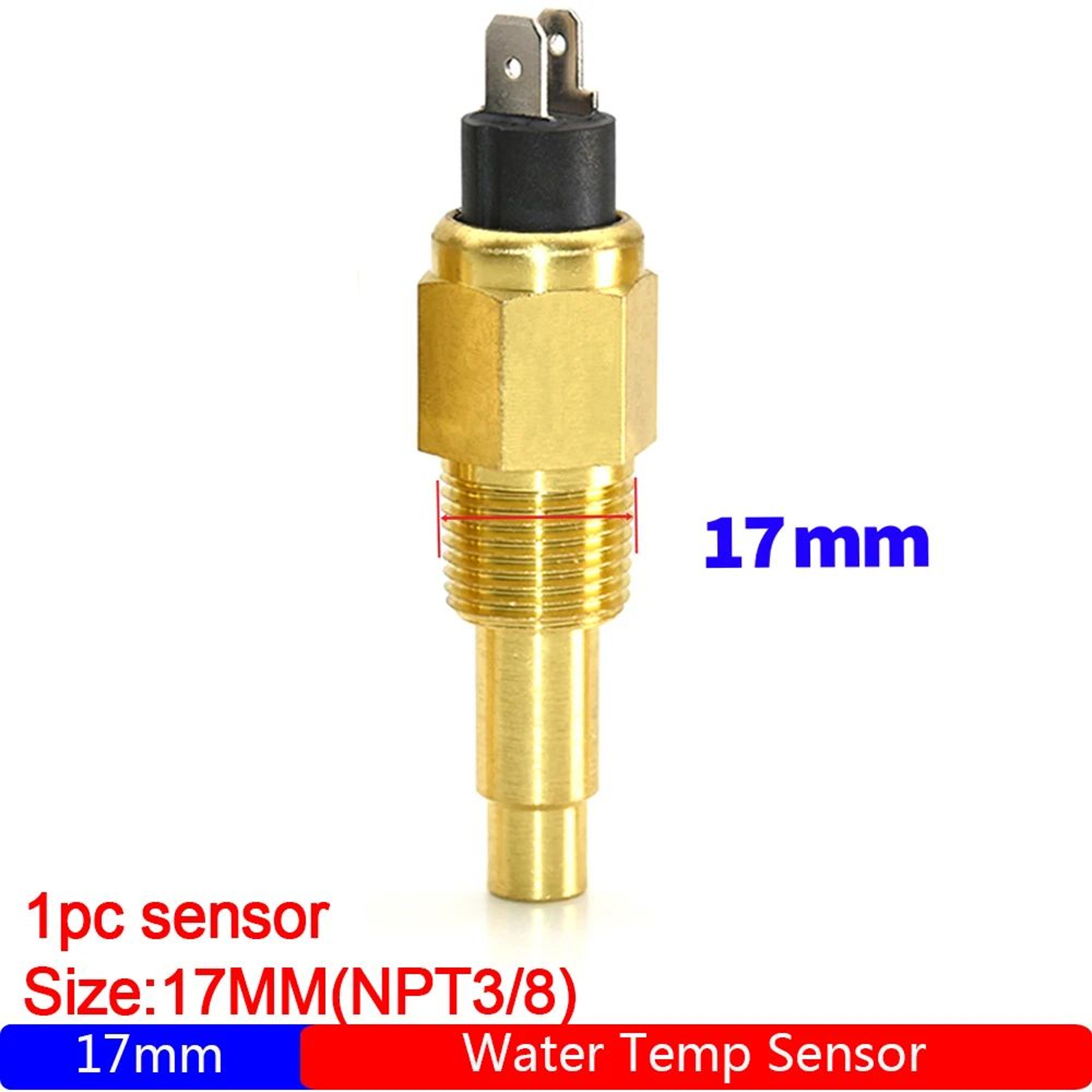 Universal Water Temperature Sensor 38NPT  12NPT  Precision VDO Water Temp Sensor For Cars Trucks  B 9