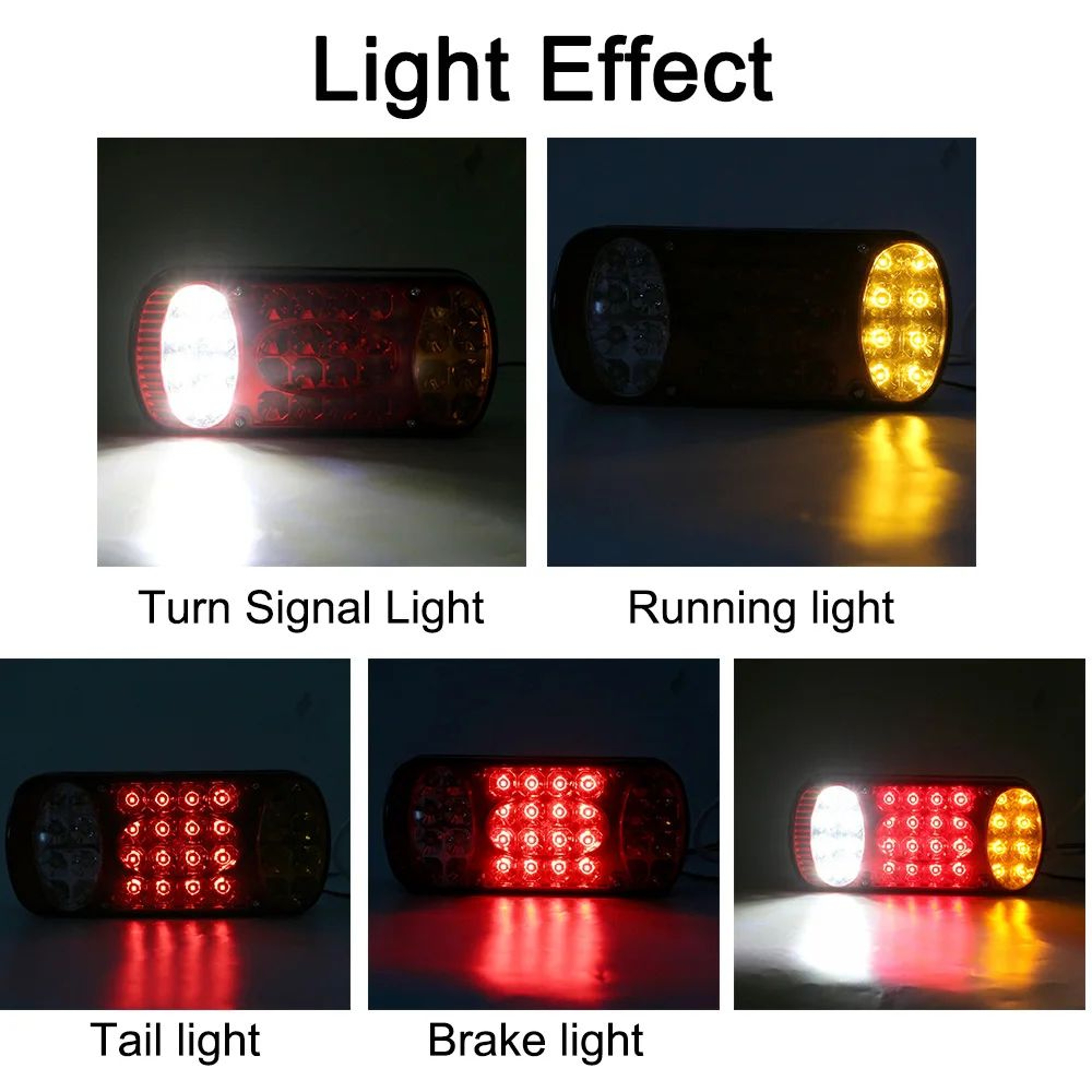 HeavyDuty LED Trailer Tail Light Kit  12V24V Waterproof Truck Brake  Turn Signal Lights 3