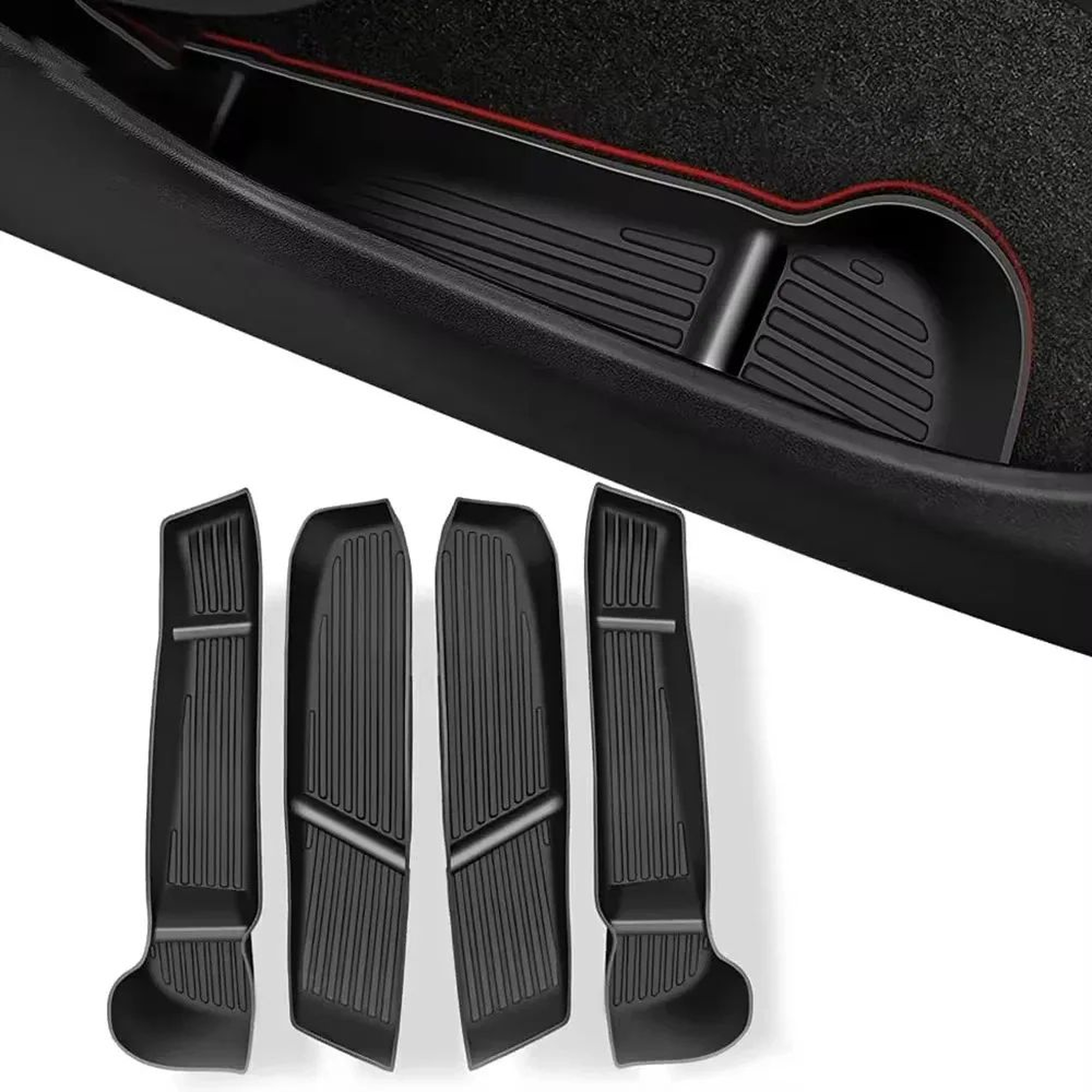 Tesla Model Y Juniper Door Handle Storage Box Set Front  Rear  Door Organizer Trays 0