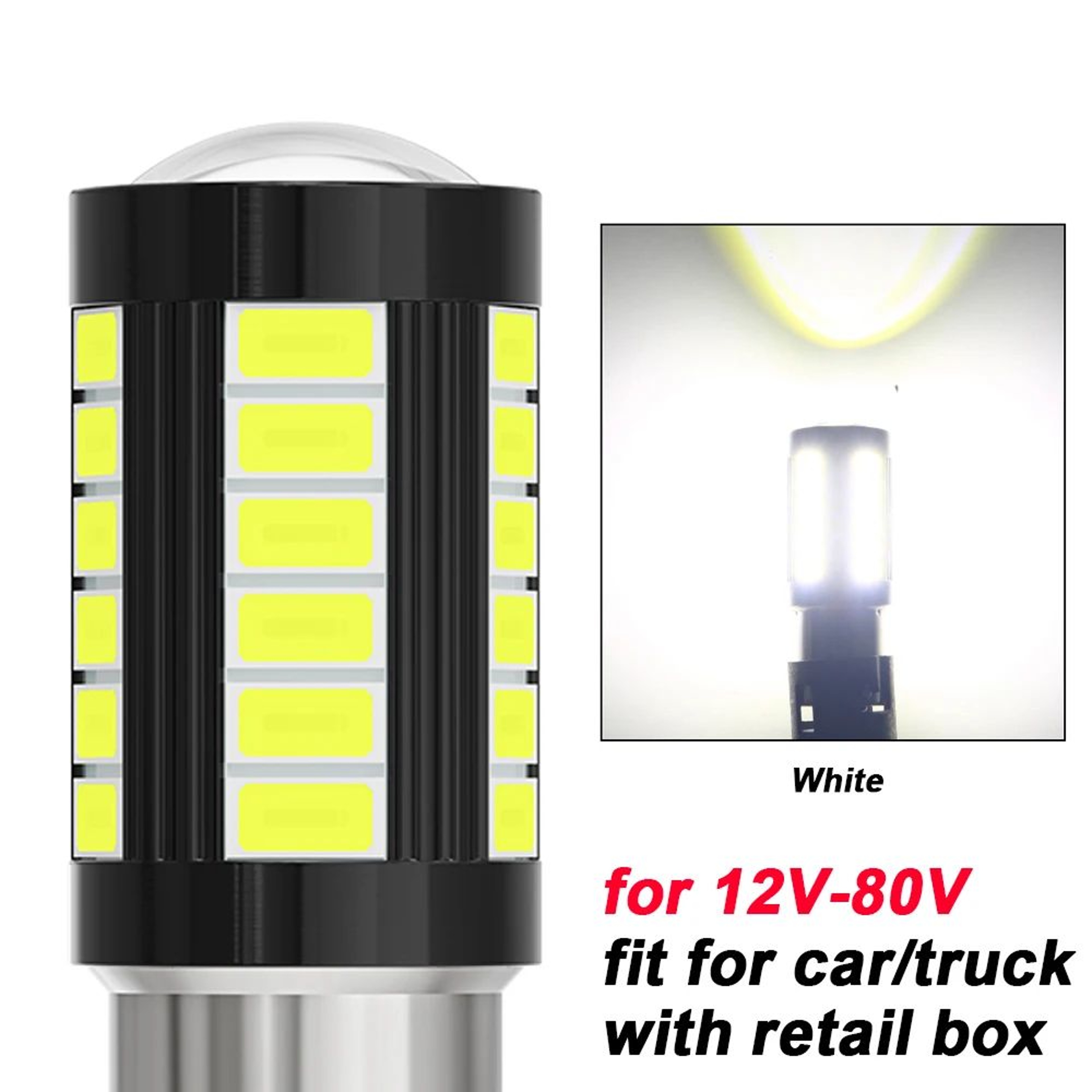 2Pack CANbus ErrorFree 1156 1157 LED Turn Signal Bulbs 12V 24V BA15S BAY15D 9