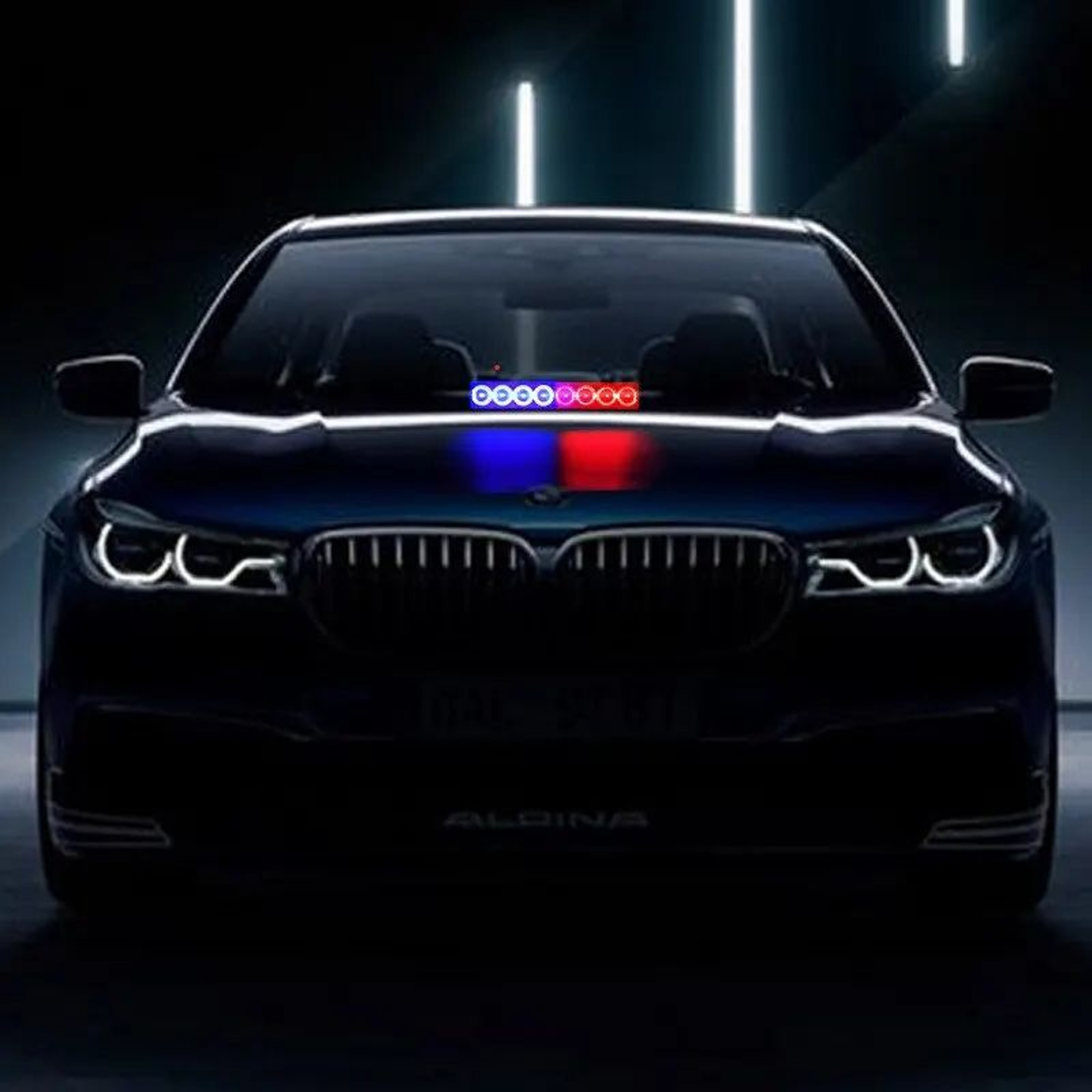 Universal 8LED Car Emergency Strobe Light  12V Red  Blue Flashing Grill Beacon 5
