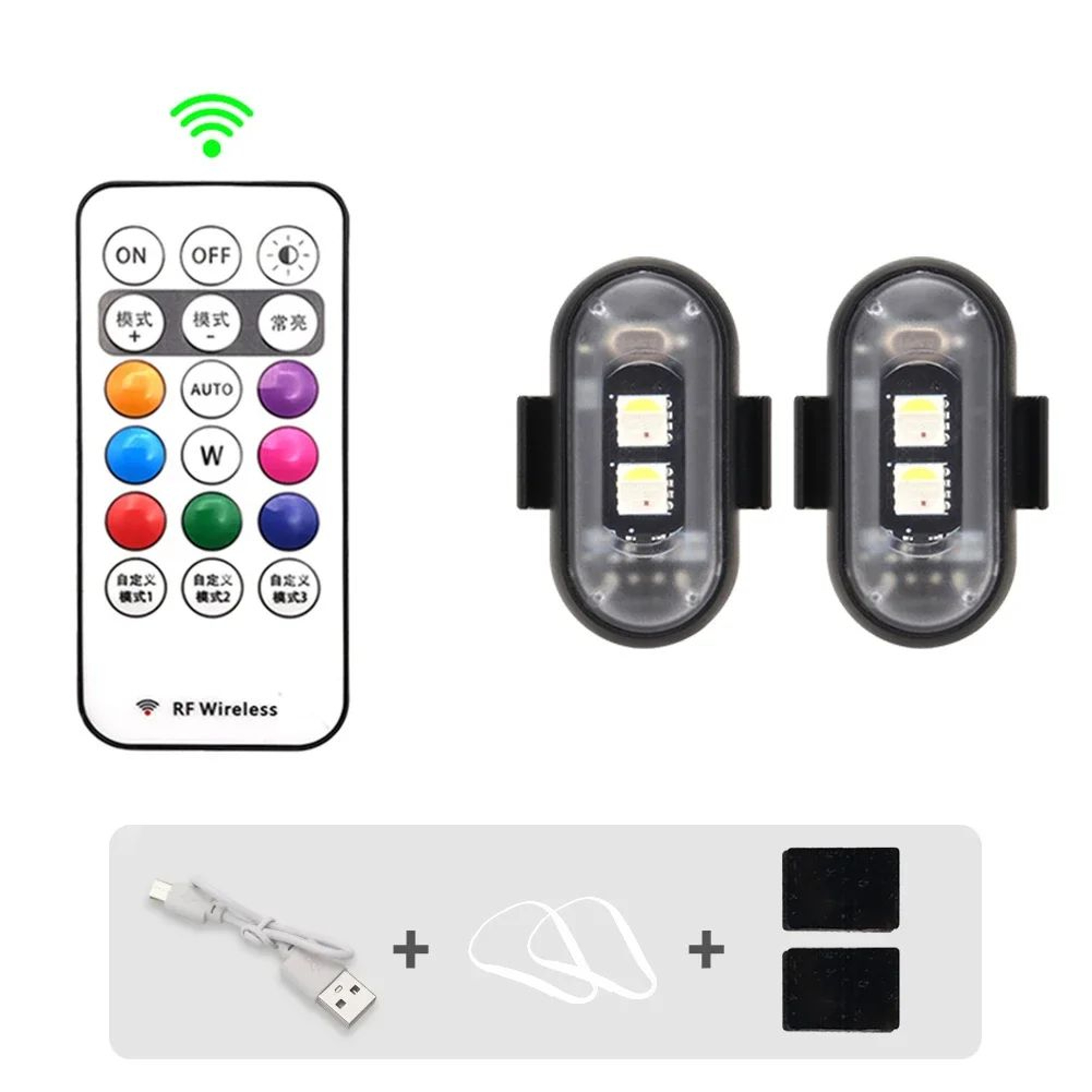 RGB LED Strobe Warning Lights  Wireless 8Color Safety Lights For Car  Motorcycle 7