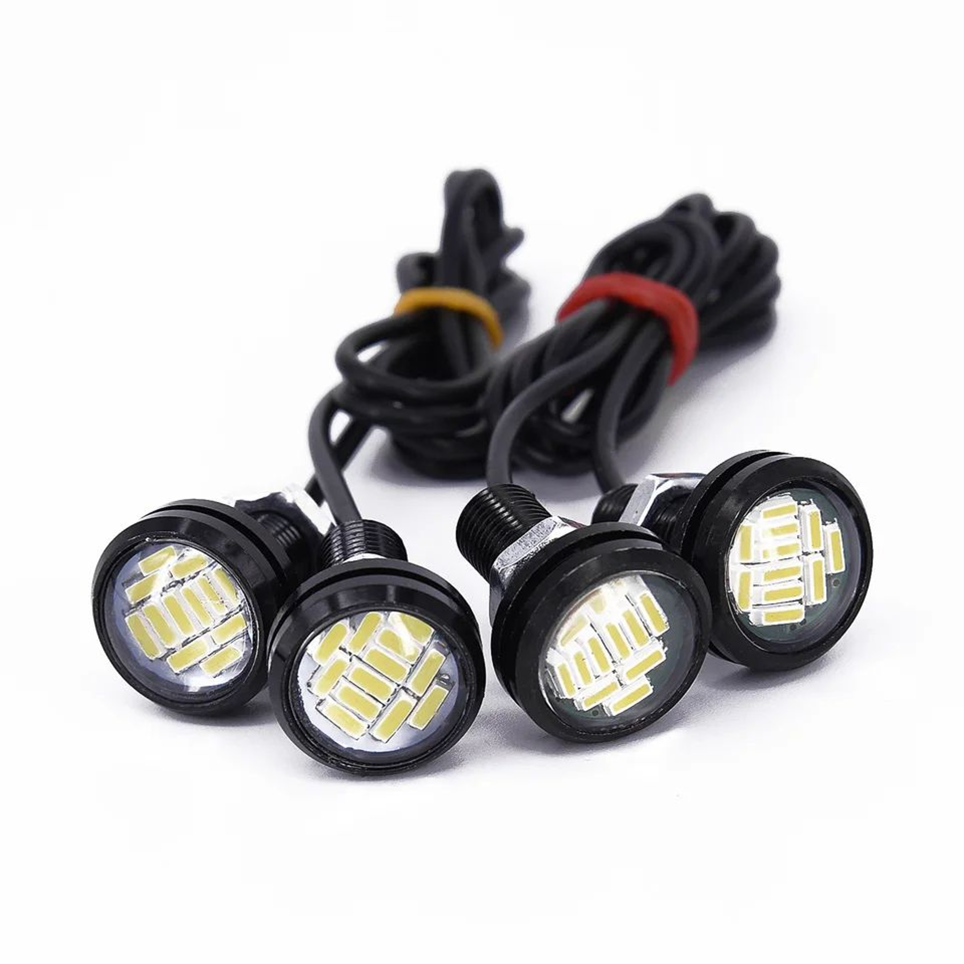 4Pack 12V 15W Eagle Eye LED Daytime Running Lights And Backup Lamps Bright White 0