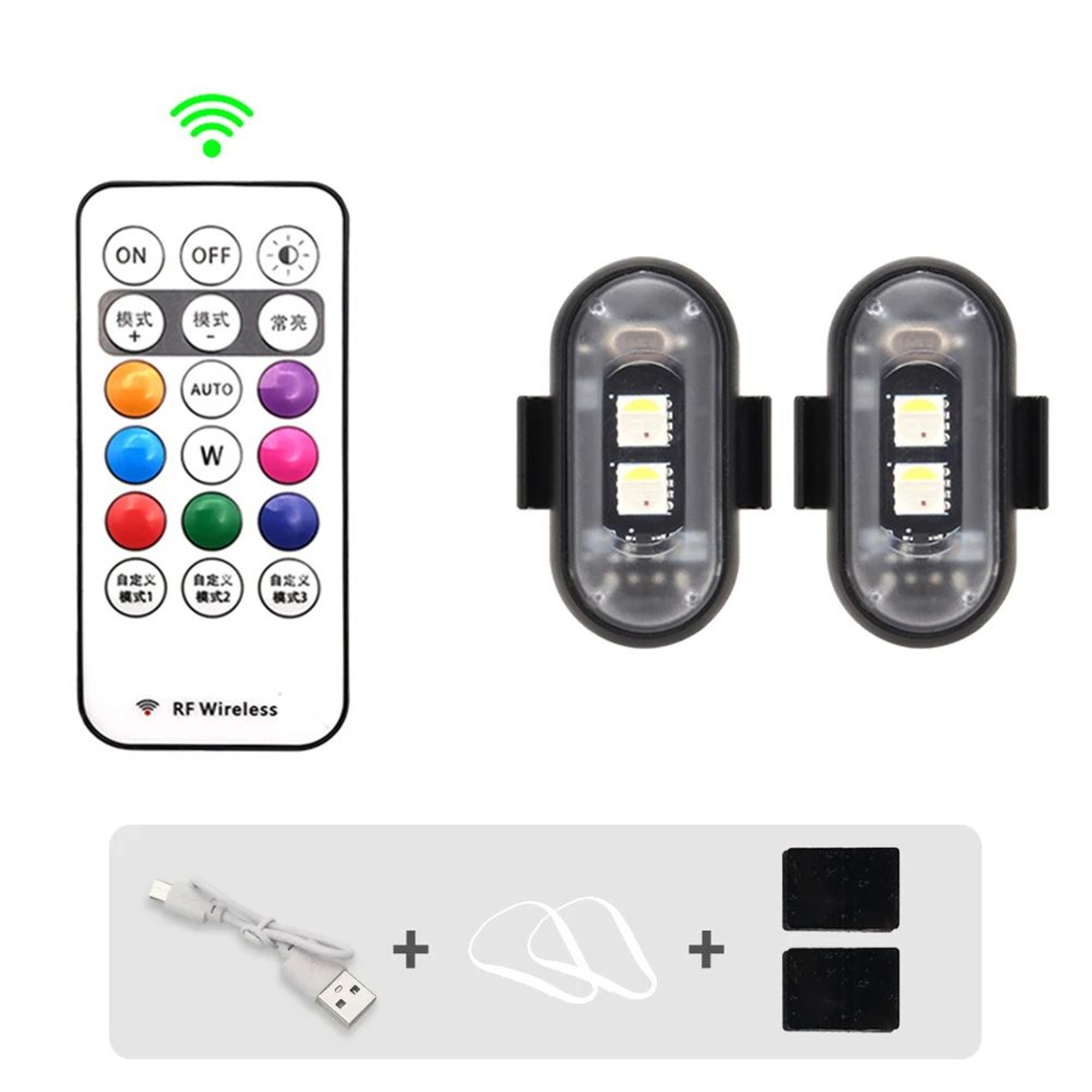 Premium RGB Wireless LED Strobe Lights  MultiMode Motorcycle Warning Lights  Universal Car Position 7
