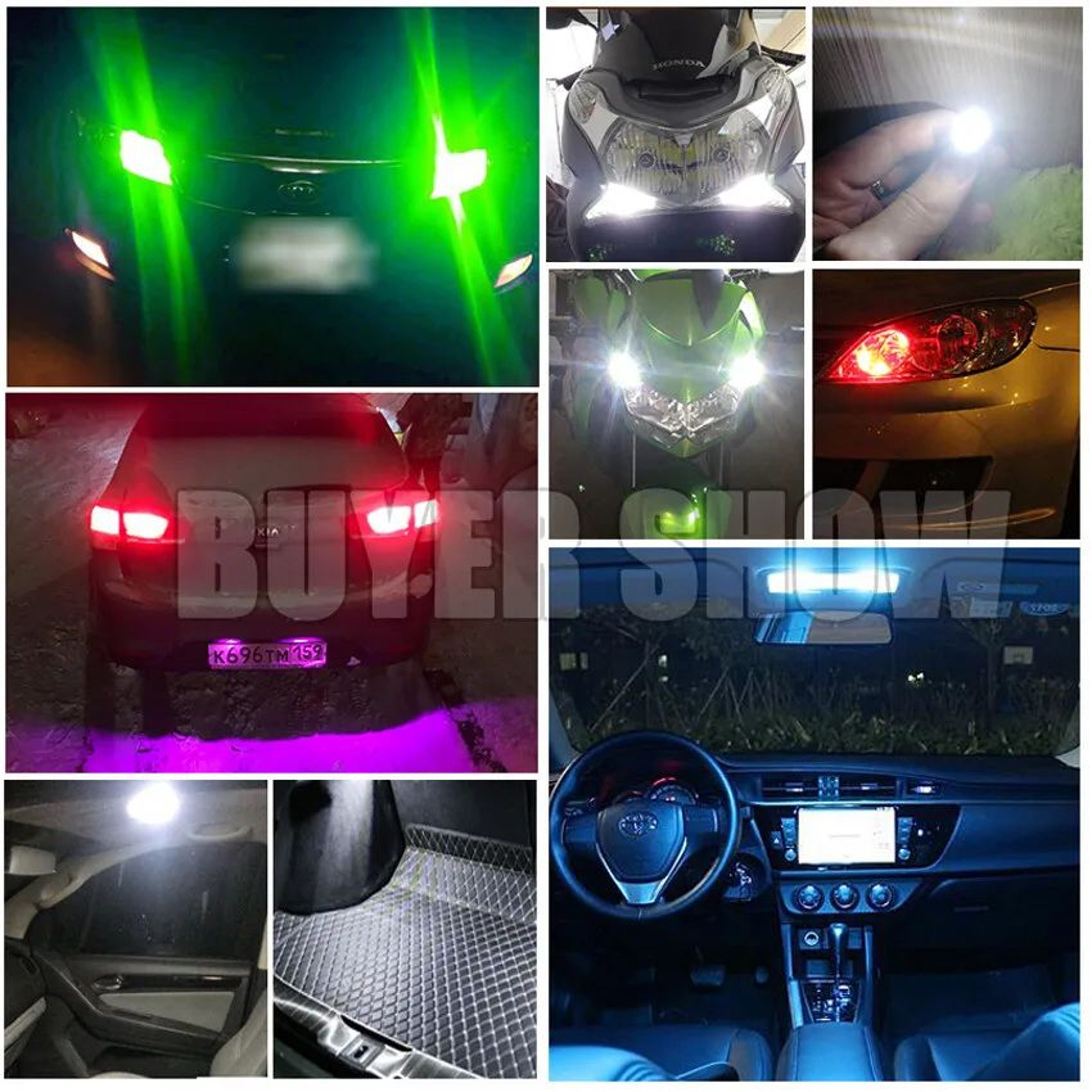 4Pack T10 W5W 3030 SMD 6000K White LED Interior Dome Bulbs 5