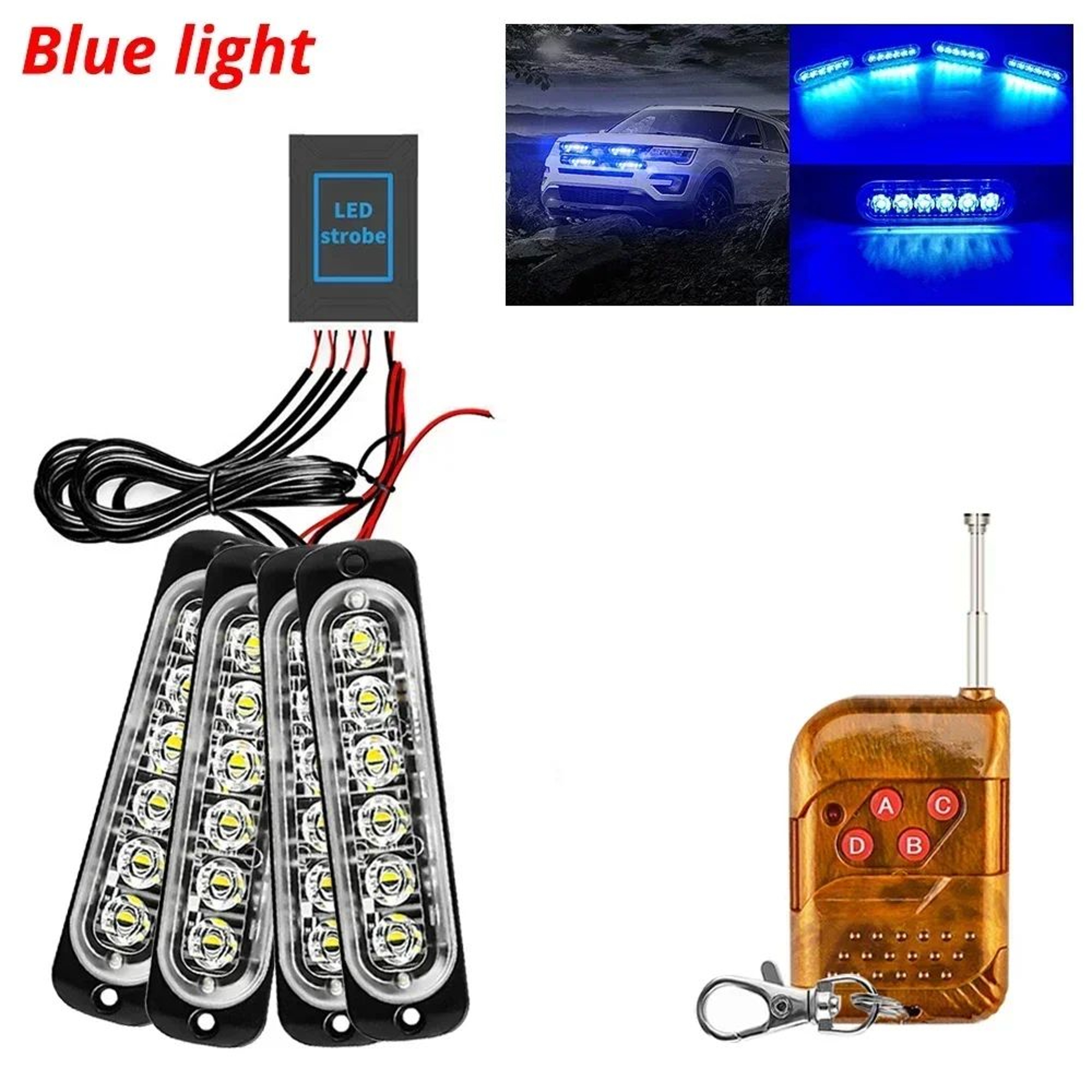 24LED Wireless Car Strobe Light  Magnetic Emergency Warning Light For Trucks  Trailers 1224V 7