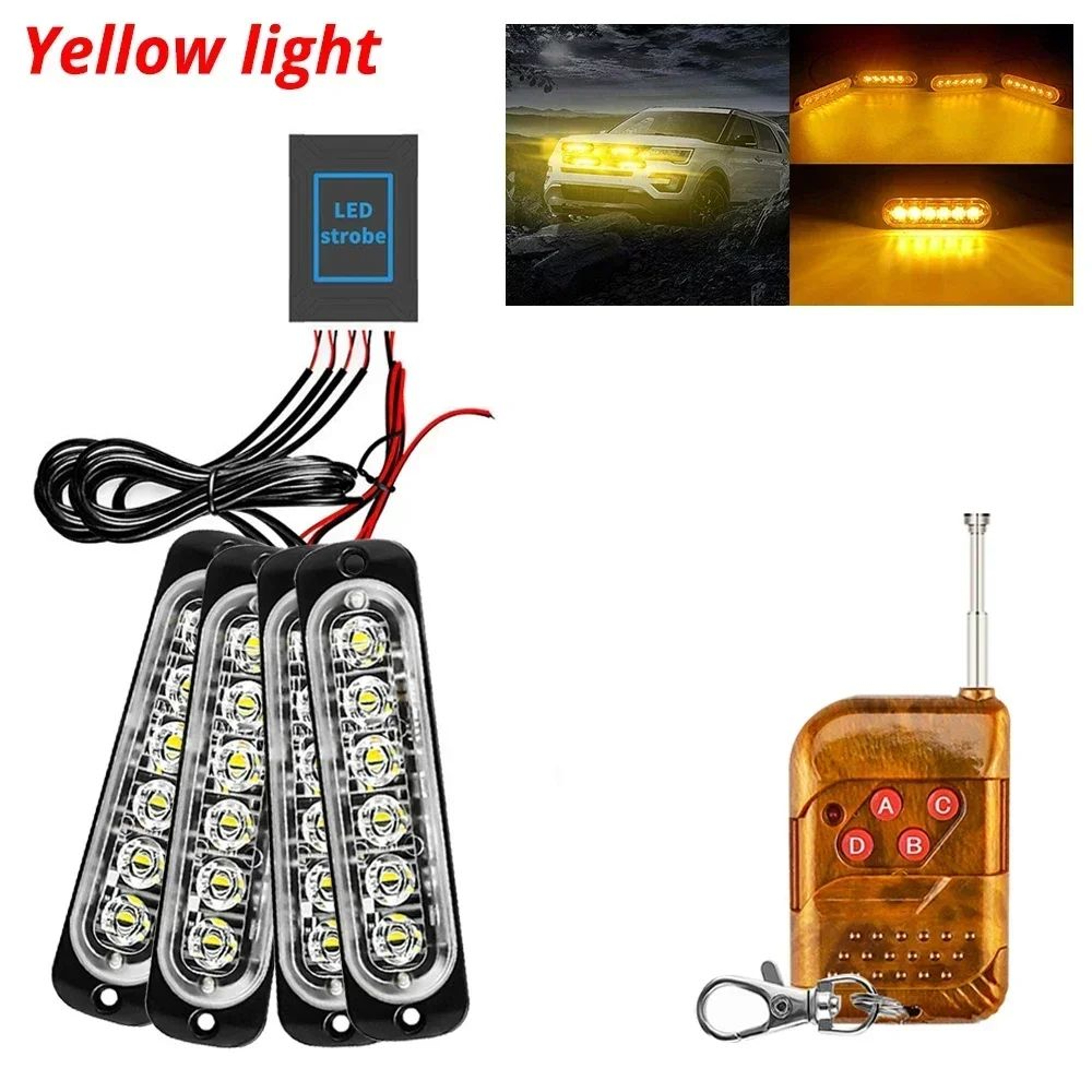 24LED Wireless Car Strobe Light  Magnetic Emergency Warning Light For Trucks  Trailers 1224V 11