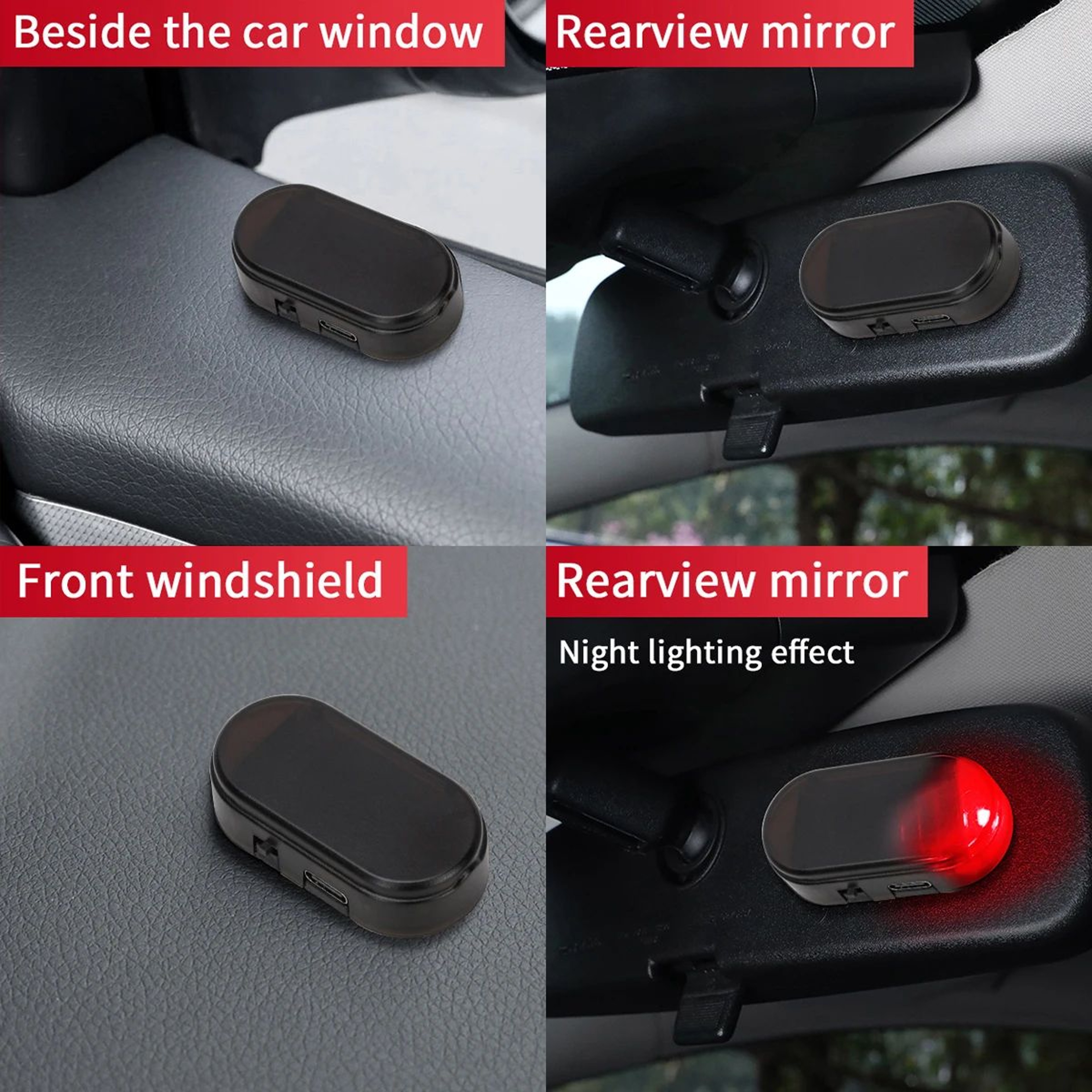 Solar Dummy Car Alarm Light With Auto Night Sensor  Flashing LED Fake Security Warning Lamp 1