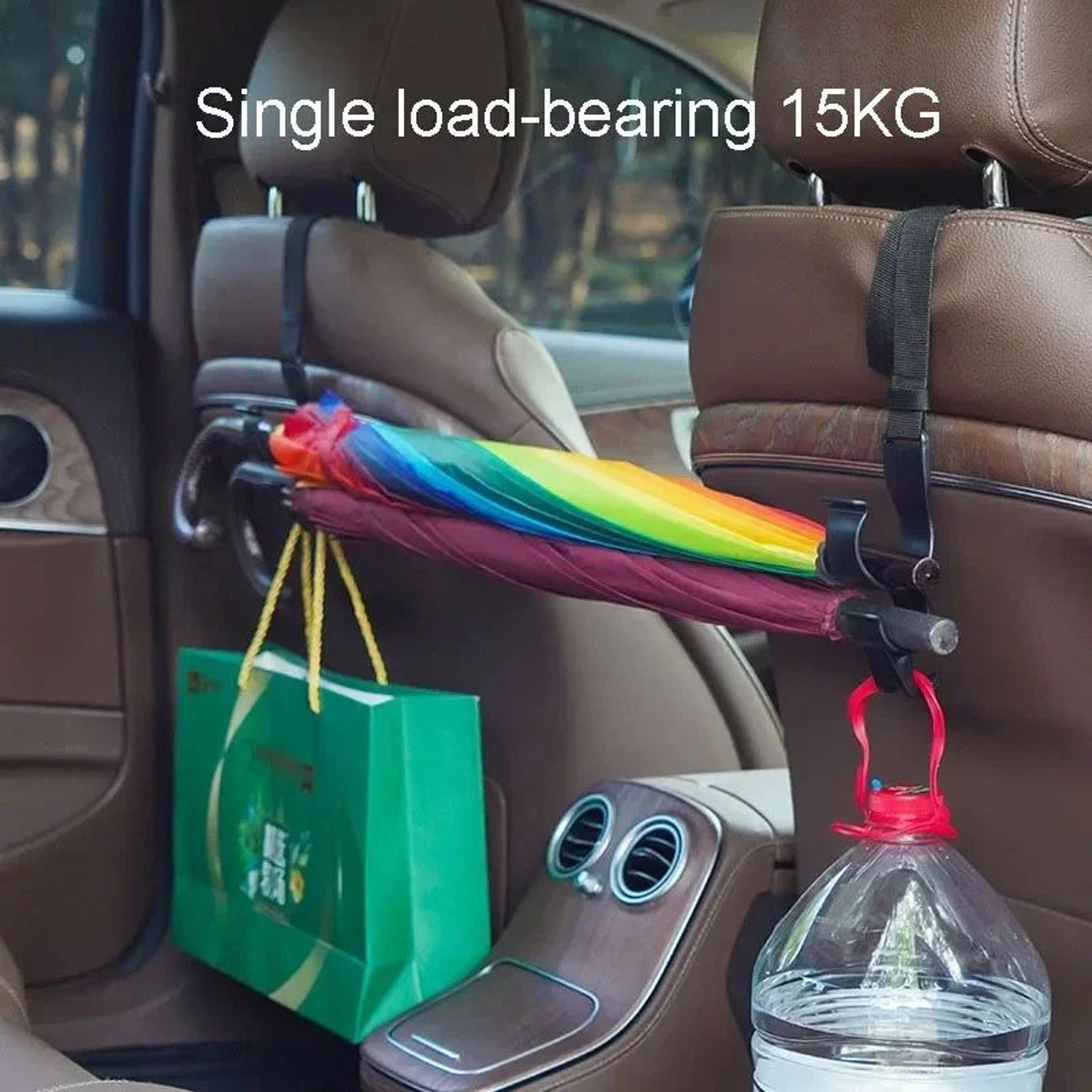 MultiFunction Car Headrest Hook  Umbrella Holder  HeavyDuty Car Seat Back Organizer 2PCS 1