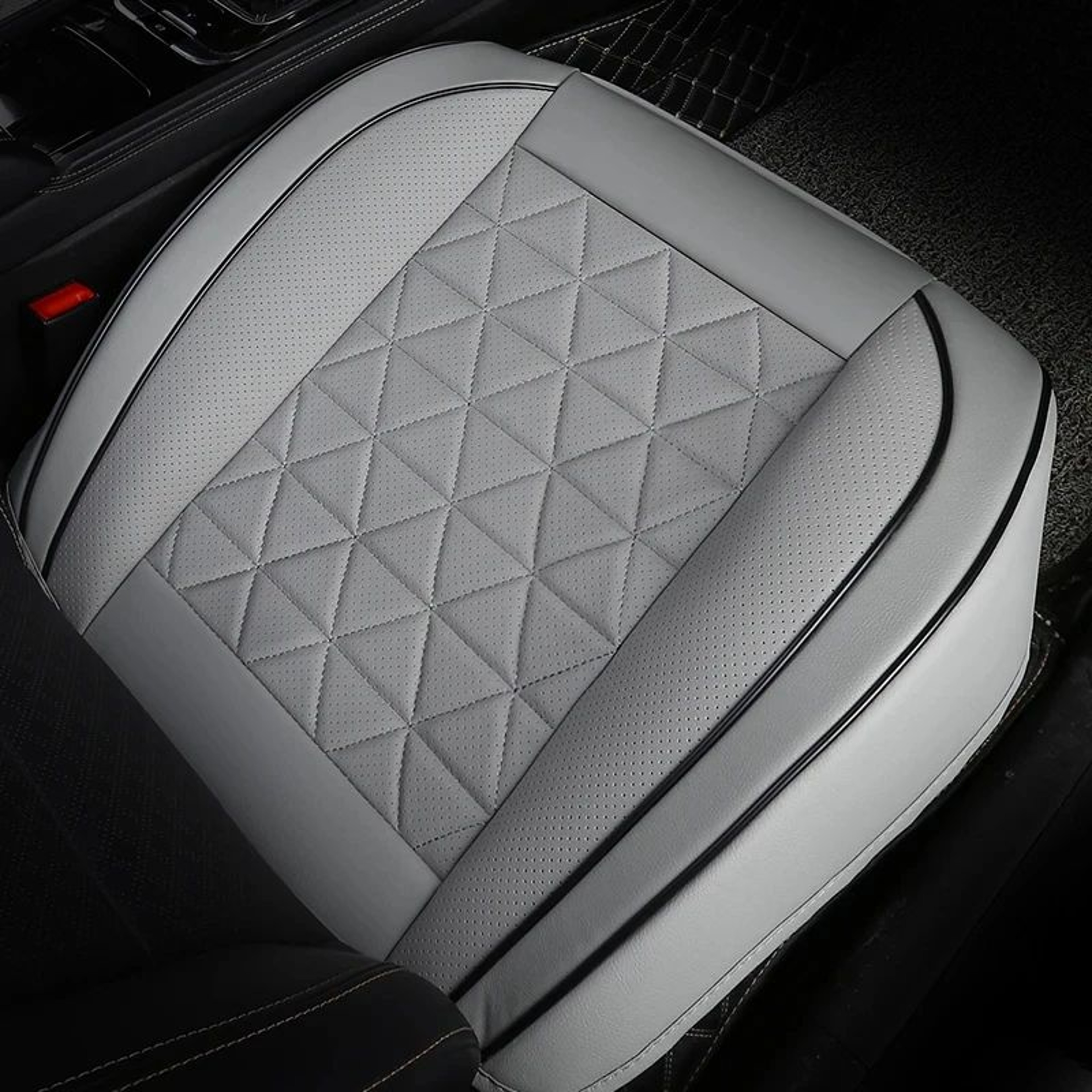 Premium PU Leather Car Seat Cover  Universal Front Seat Cushion Protector 4