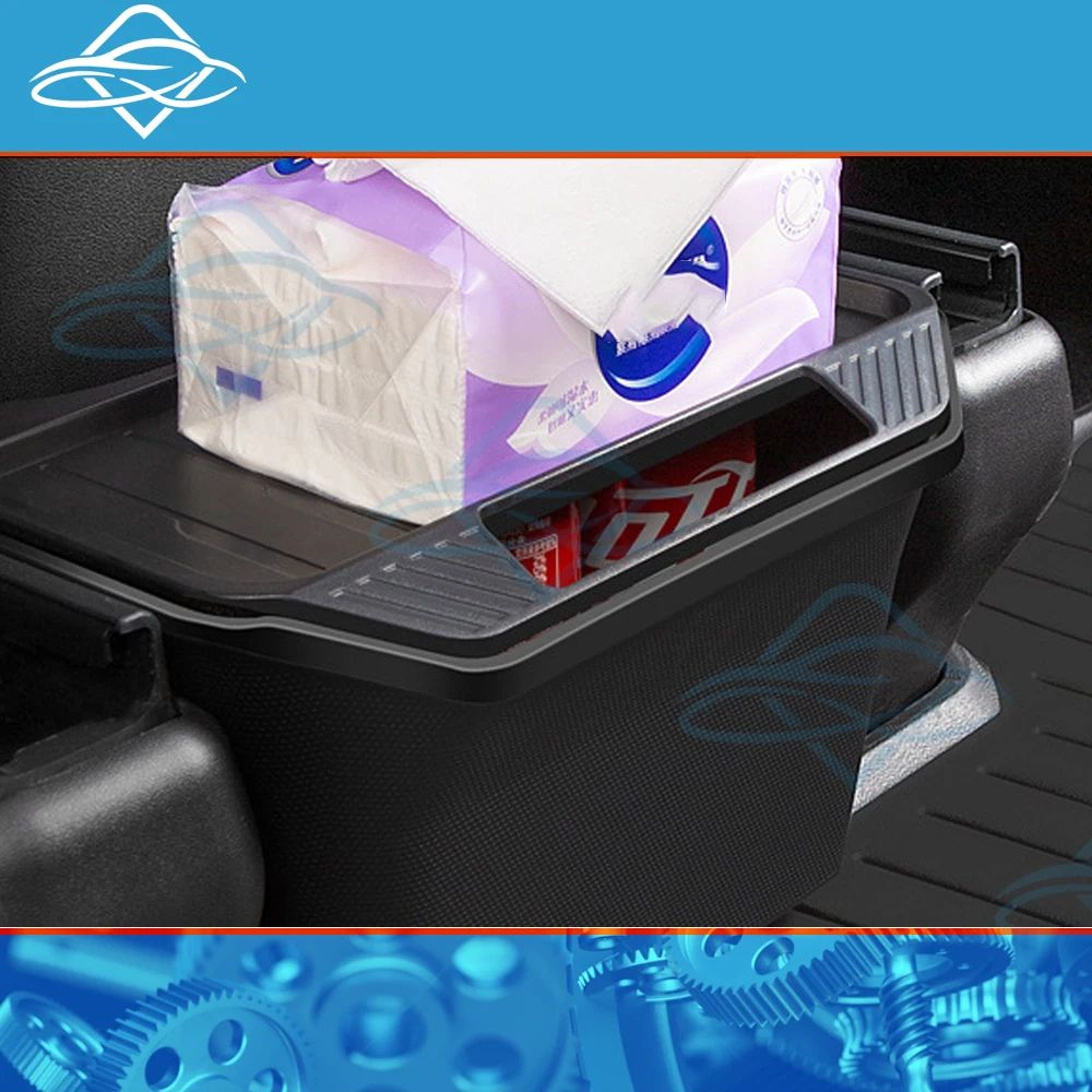 Tesla Model Y Rear Seat Storage Box  Backseat Organizer With Lid  Hidden Trash Can Console Bin For  2