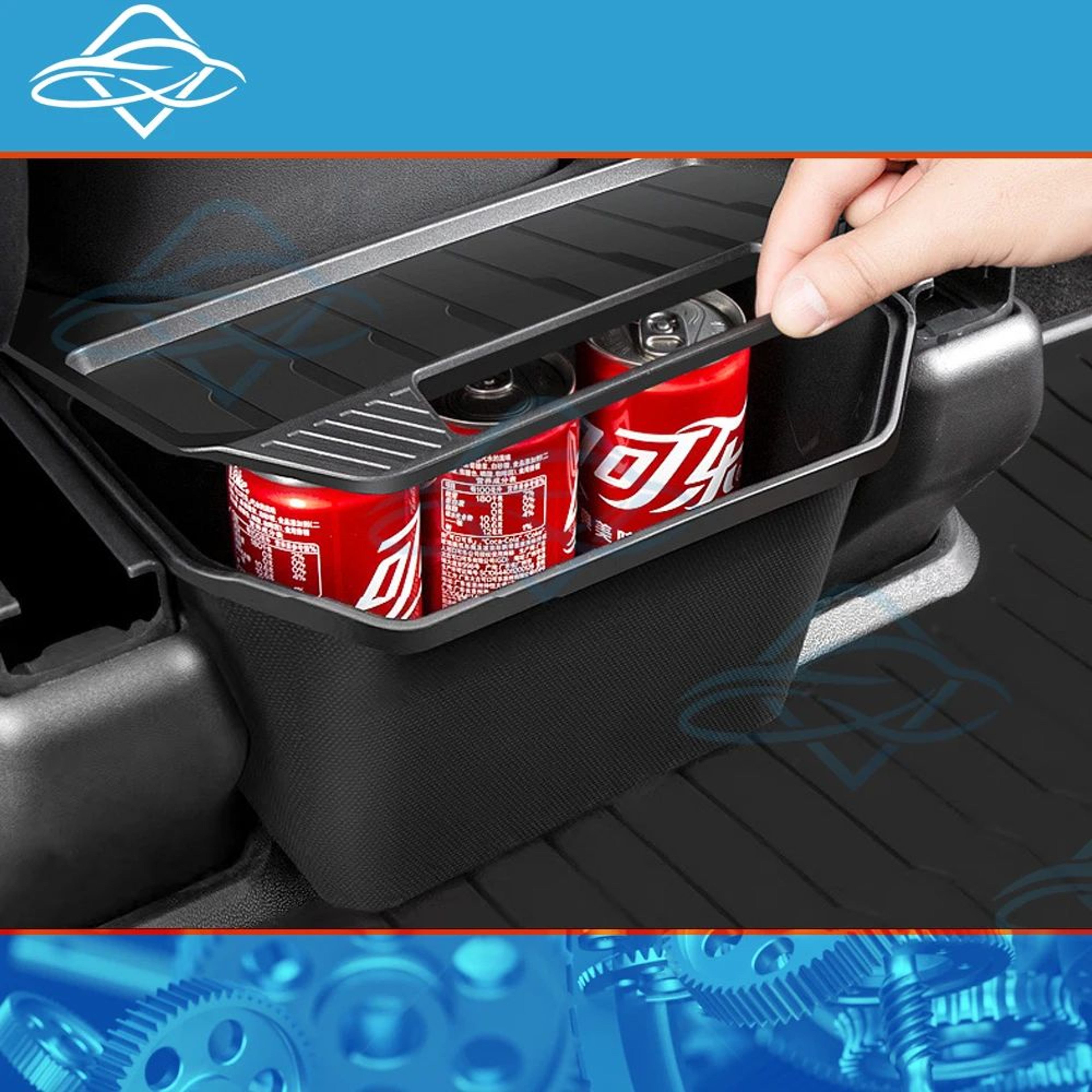 Tesla Model Y Rear Seat Storage Box  Backseat Organizer With Lid  Hidden Trash Can Console Bin For  3
