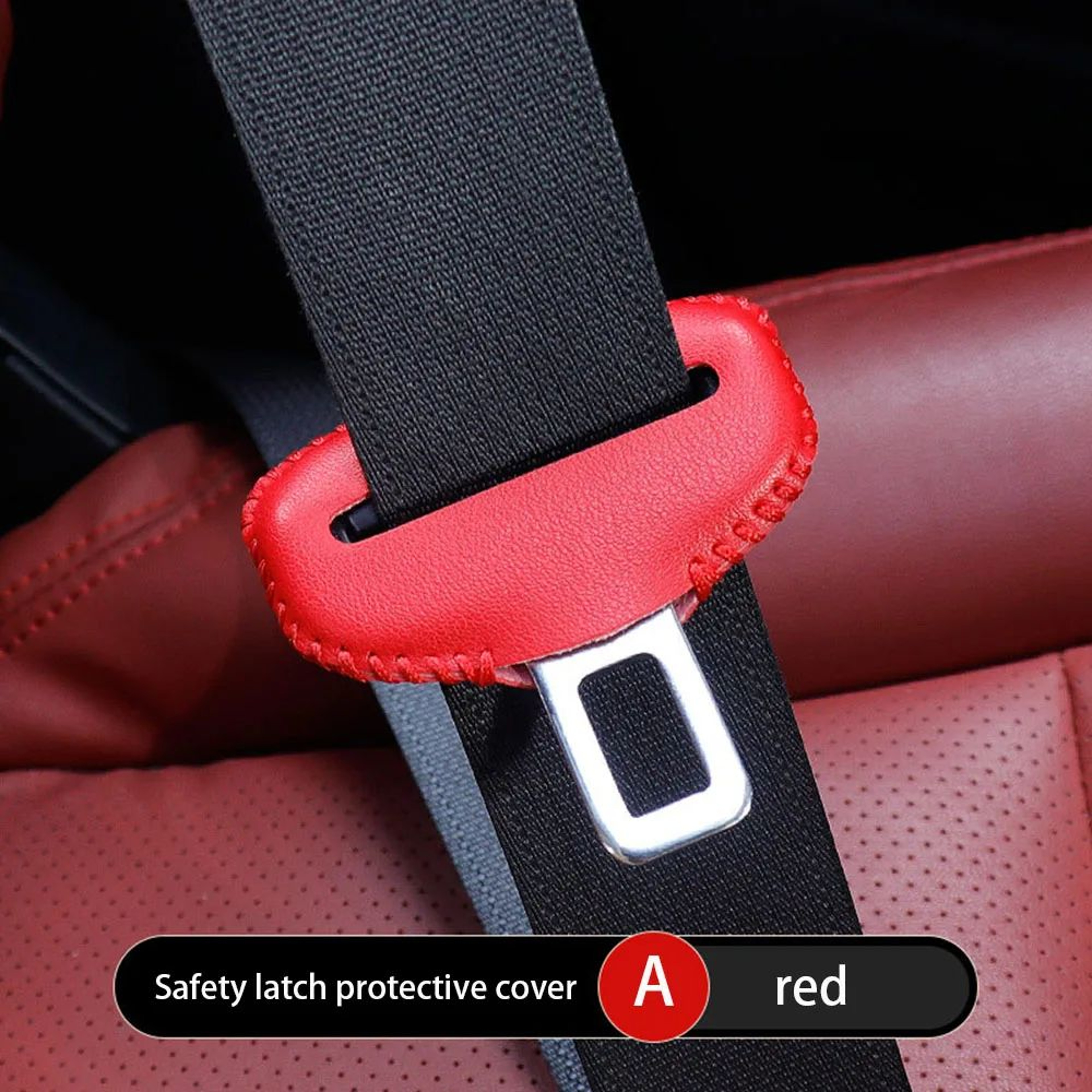 Universal Seat Belt Buckle Cover In PU Leather  AntiScratch QuietRide Protector For Car Interiors 8