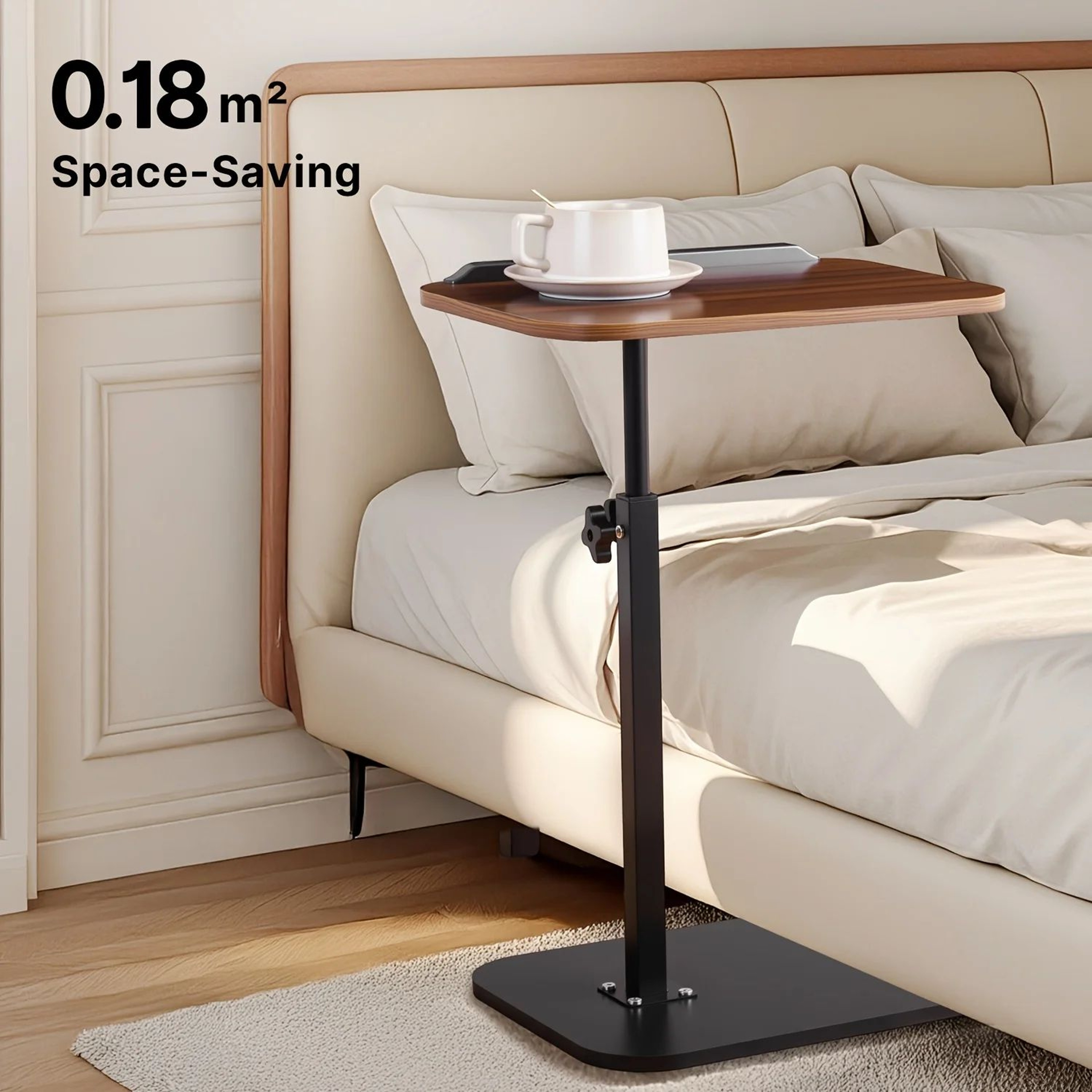 Modern 360 Rotating Adjustable Laptop Table  CShaped Sofa Side Desk 1