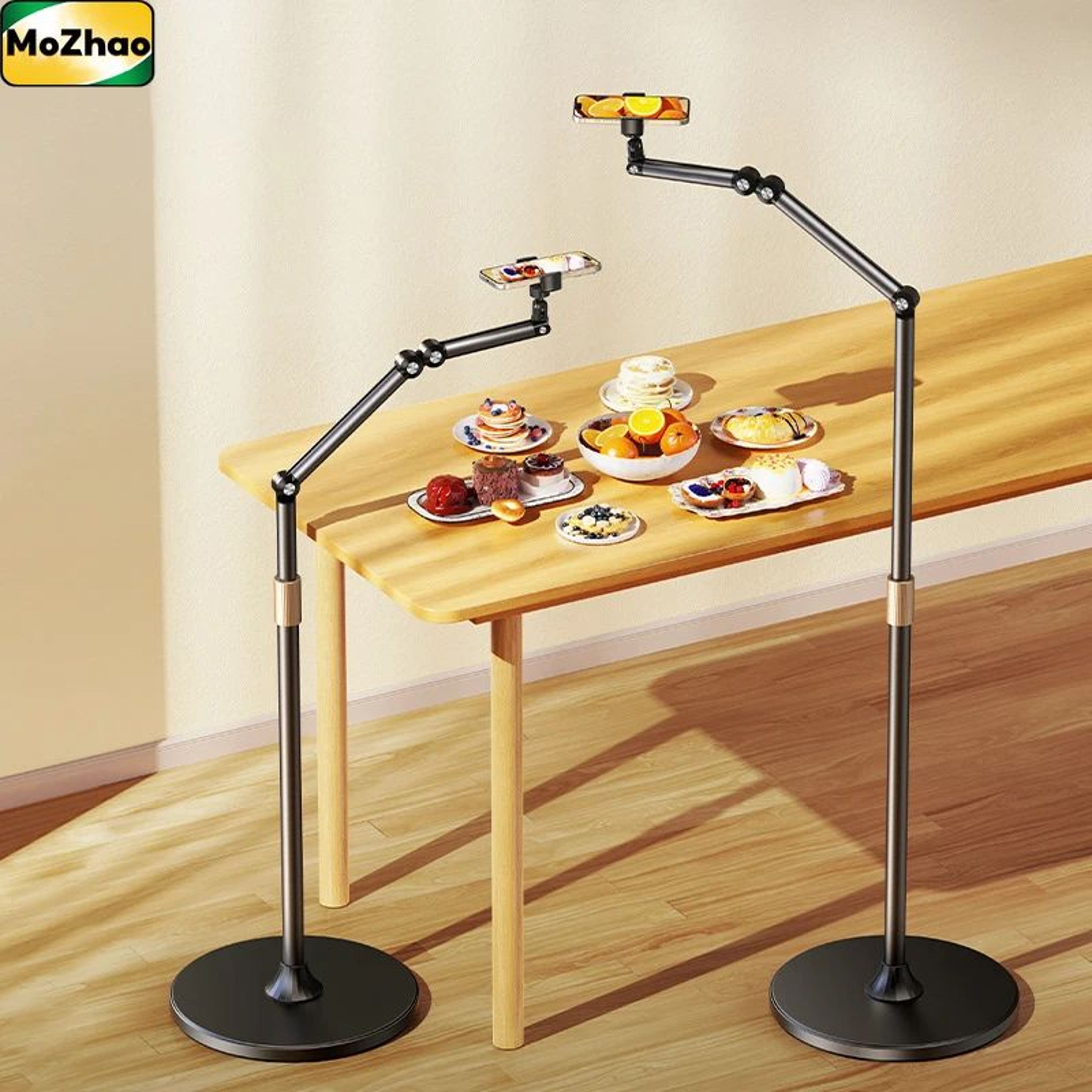 Adjustable Floor Tablet Stand With 360 Rotating Clip  Aluminum IPad Stand For HandsFree Viewing 5