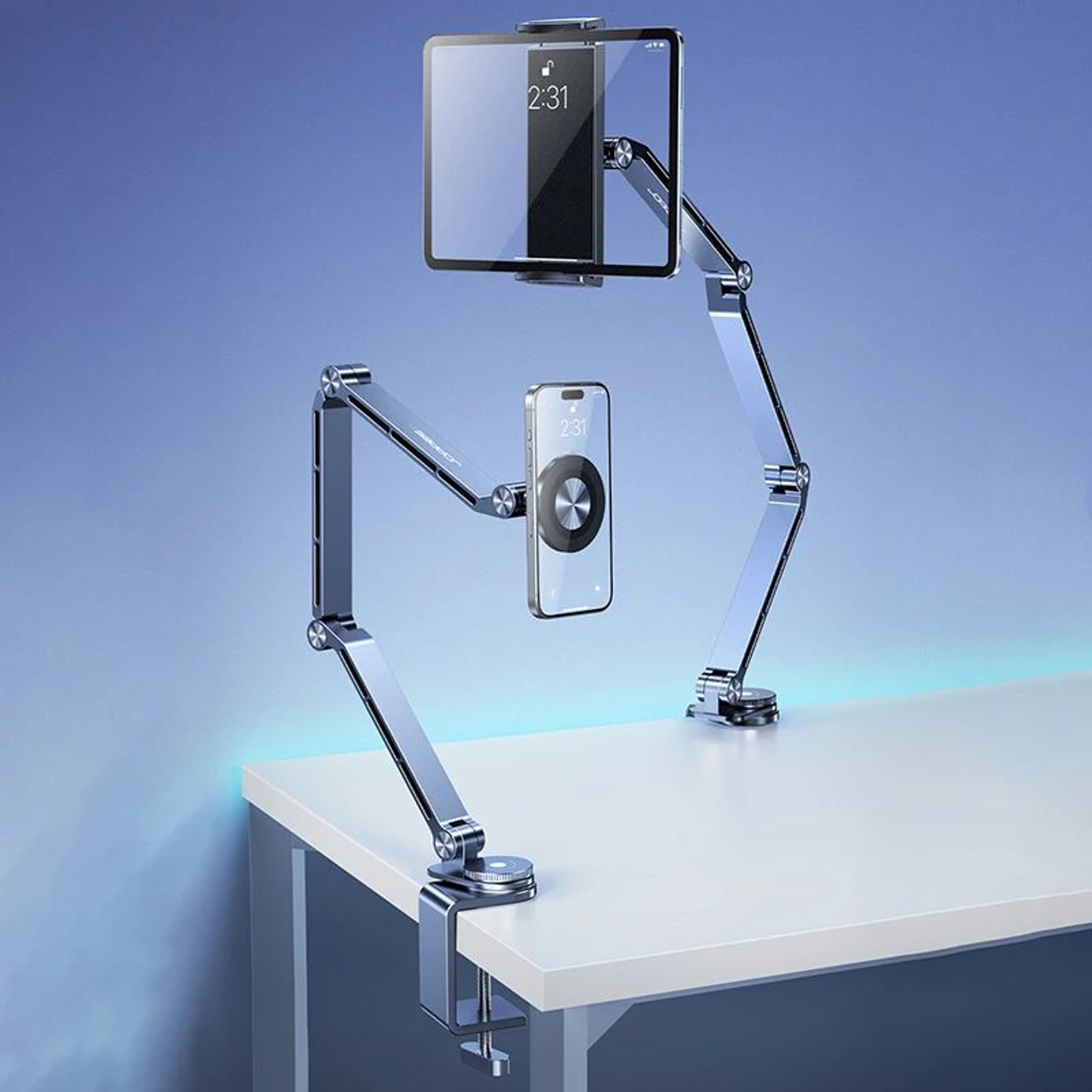 MoZhao 360 Rotating Tablet Stand  Foldable Aluminum Tablet  Phone Holder With Magnetic Base 2