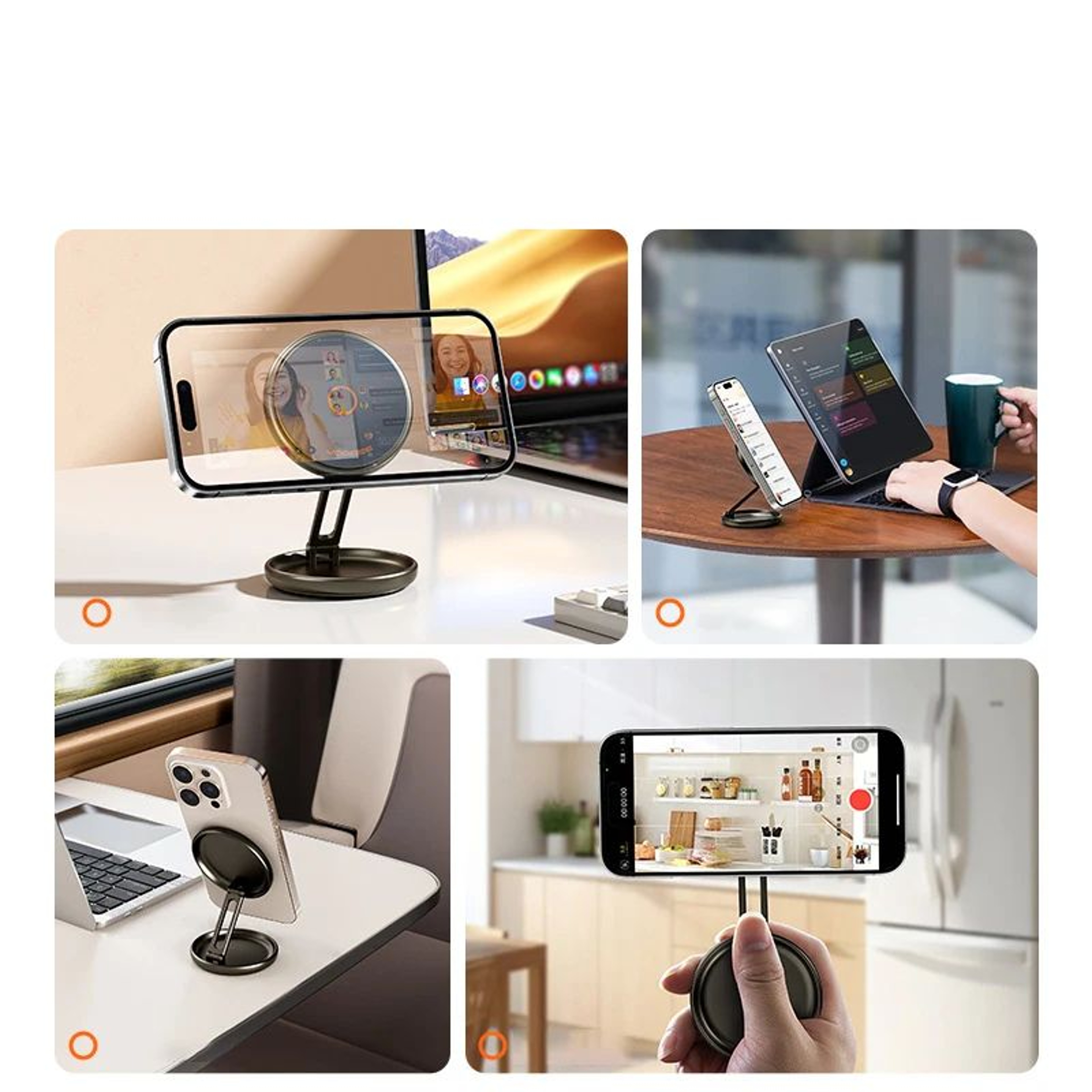 Magnetic Foldable MagSafe Phone Stand  Portable Desk Holder For Travel Office  Selfies 3