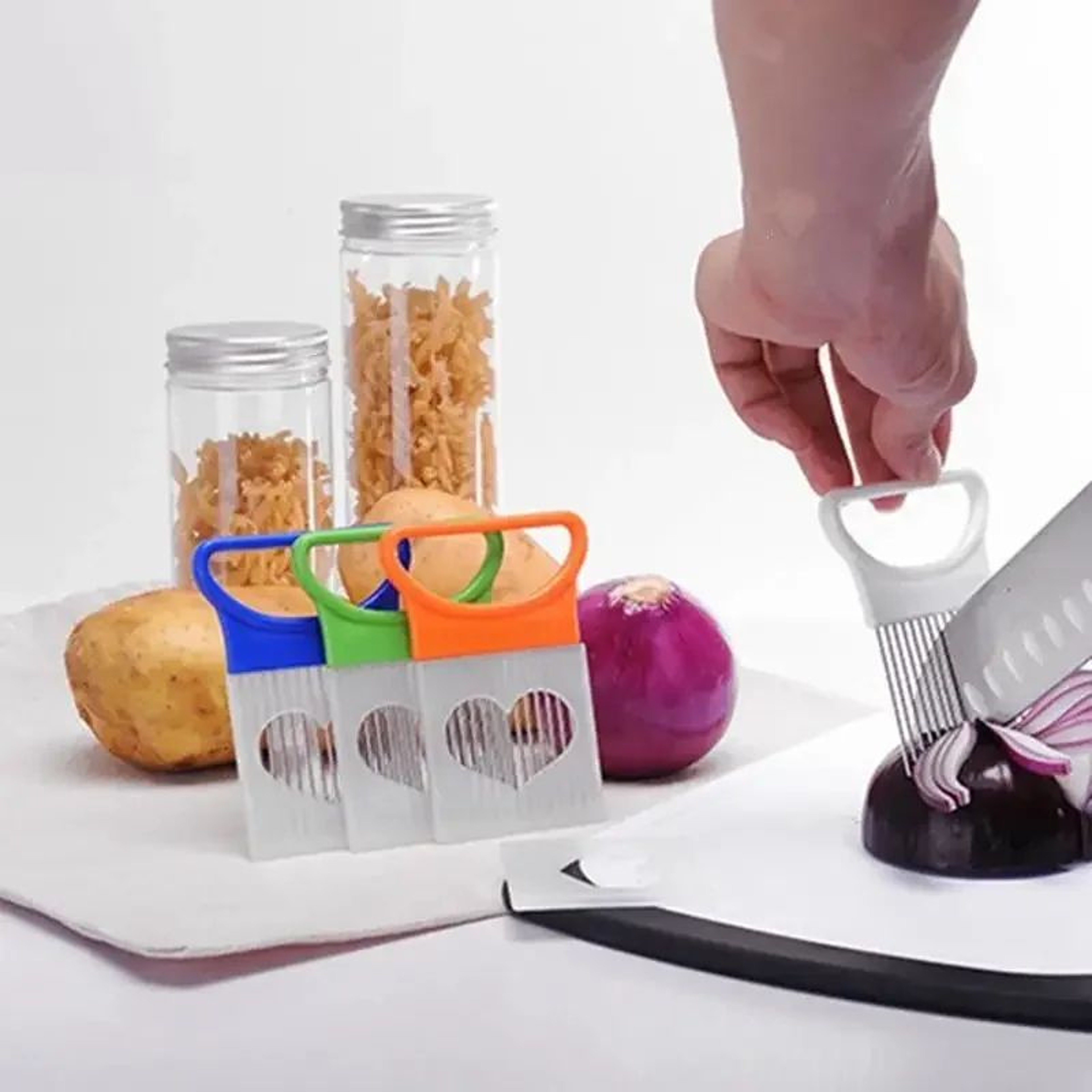 PrecisionGrip Onion Holder For Slicing  Stainless Steel Vegetable Slicer Guide For Perfect Cuts 1