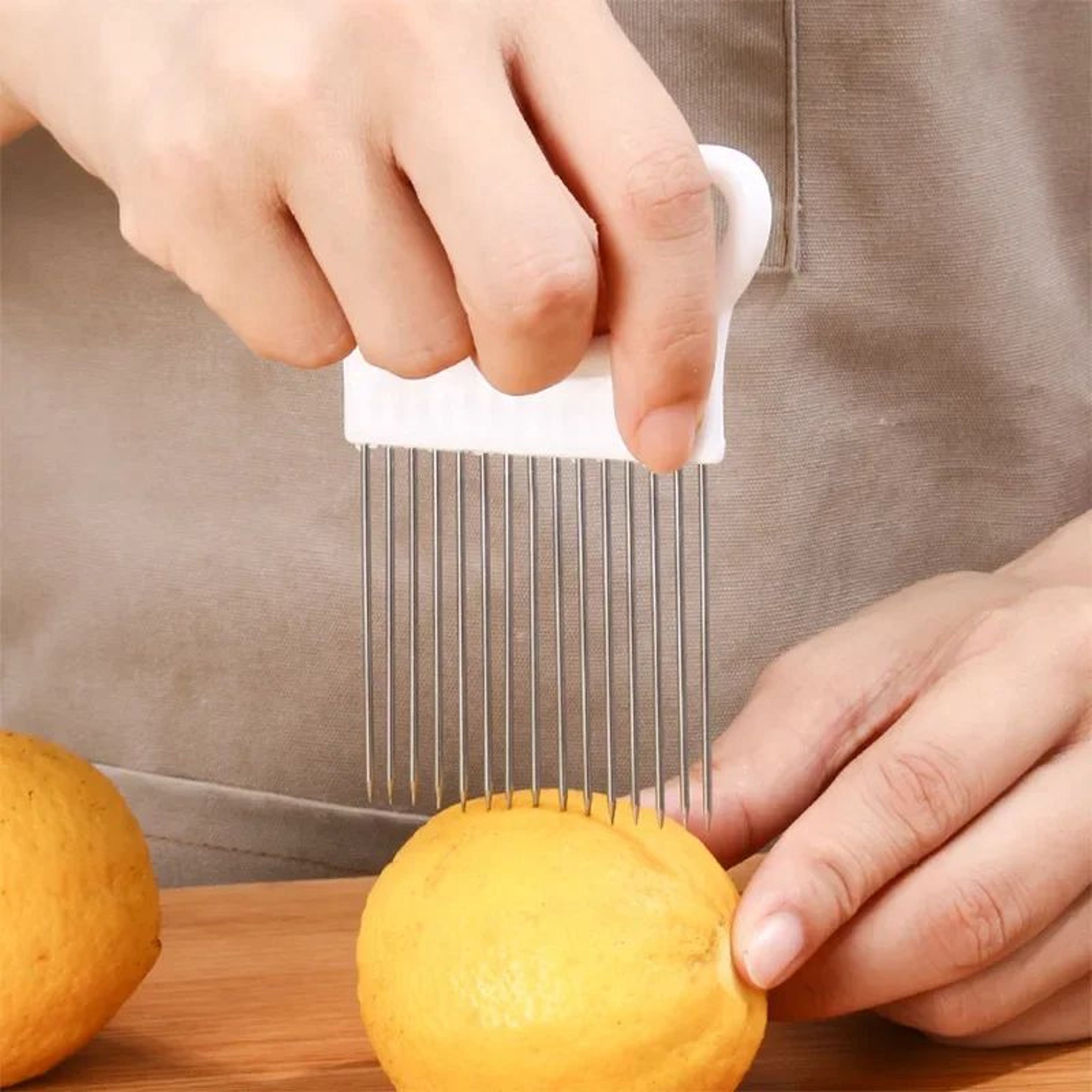 PrecisionGrip Onion Holder For Slicing  Stainless Steel Vegetable Slicer Guide For Perfect Cuts 3
