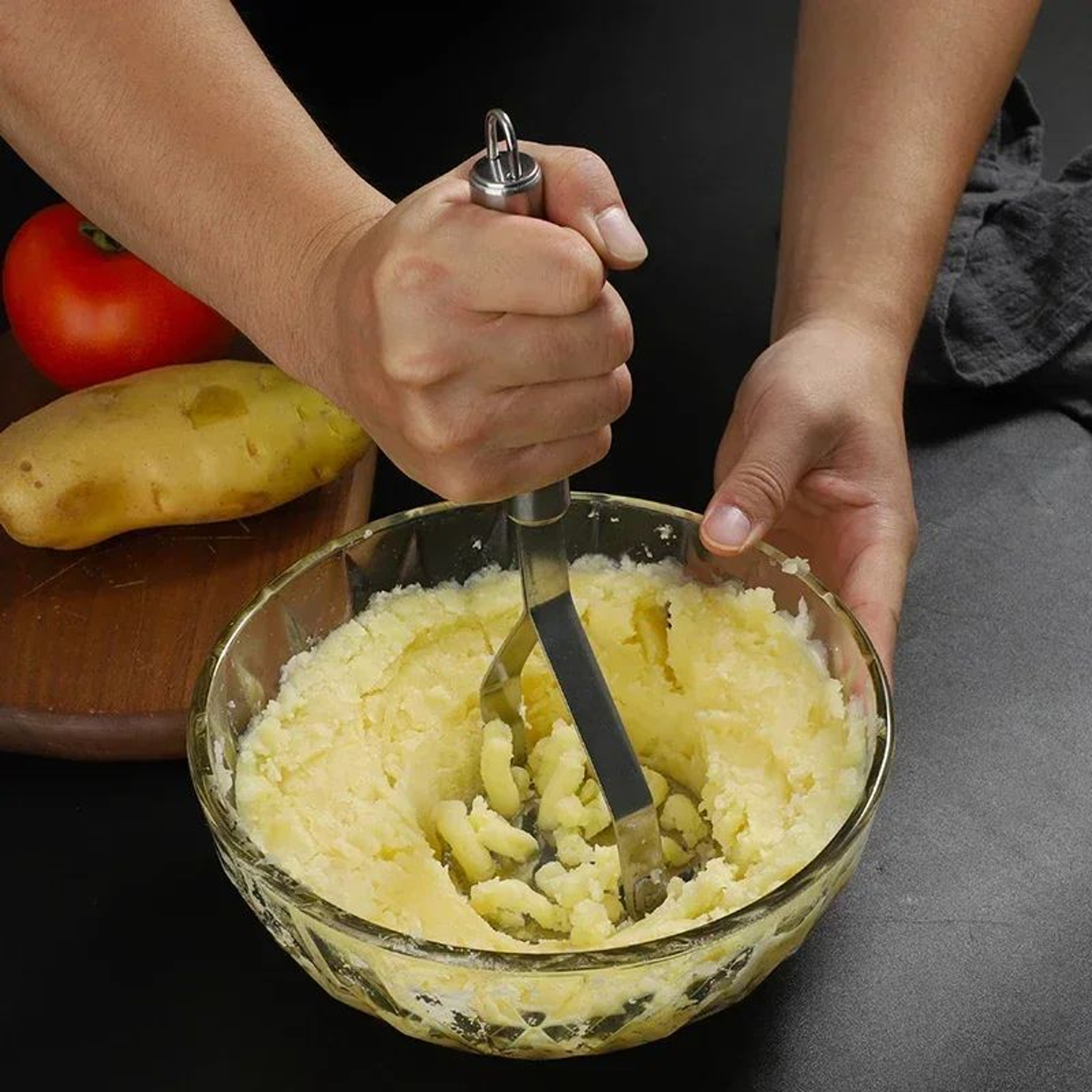Stainless Steel Potato Masher  Baby Food Press  HeavyDuty Manual Vegetable Masher 2