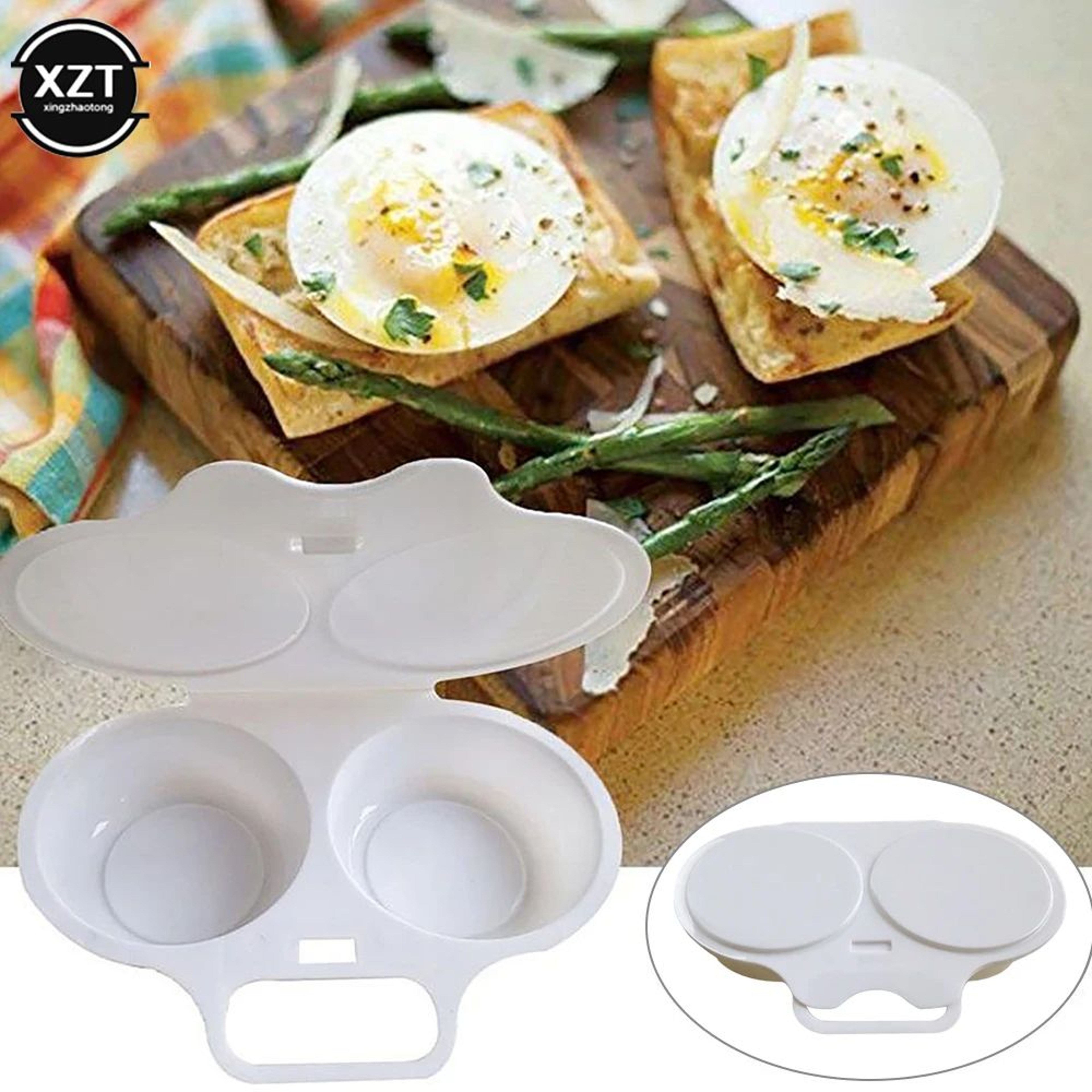 QuickCook Microwave Egg Poacher Mold  Easy Nonstick Microwave Egg Cooker 5