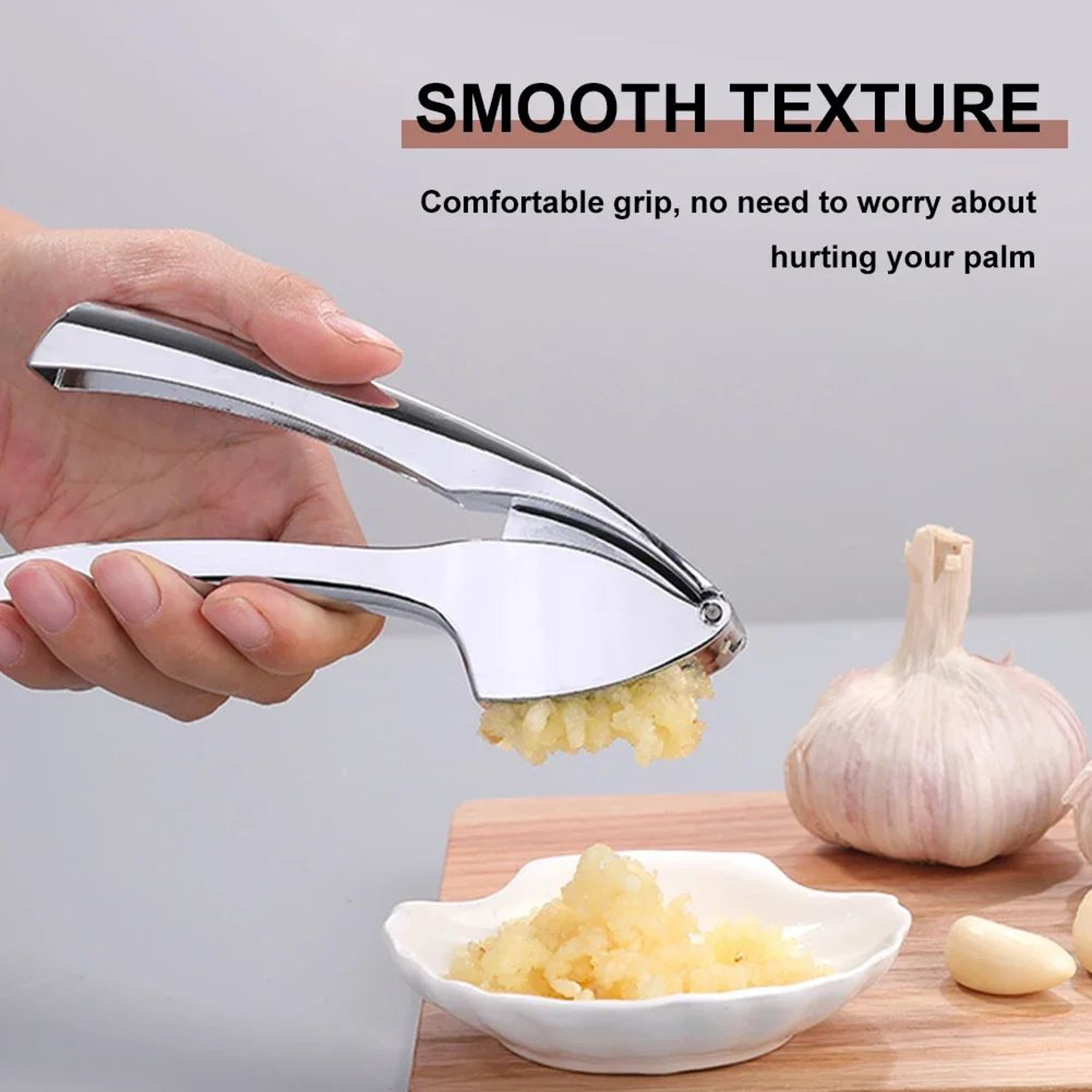 EffortSqueeze Stainless Steel Garlic Press  Mincer Tool 1