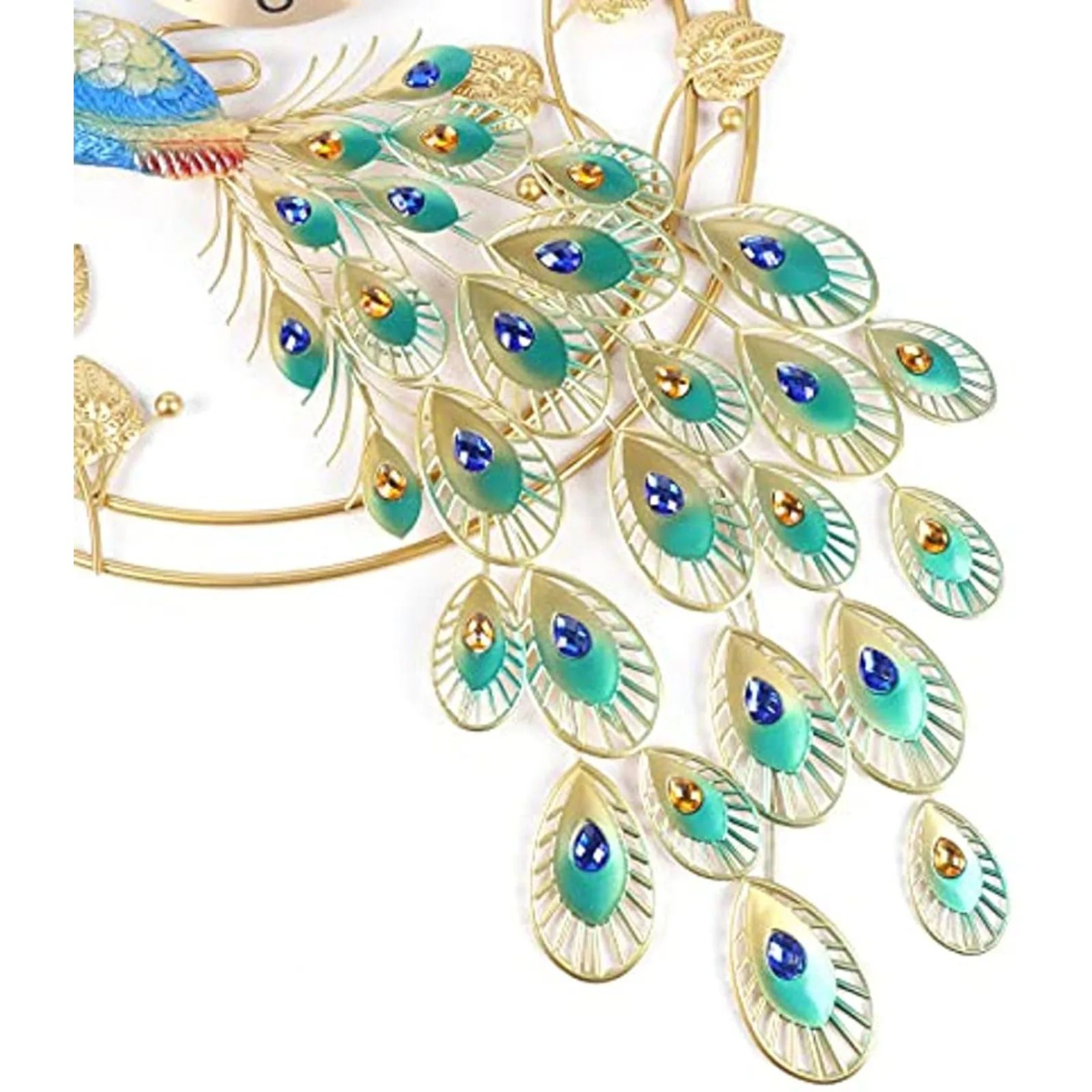 Modern Peacock Metal Wall Clock  Elegant Silent Wall Clock Decor 4