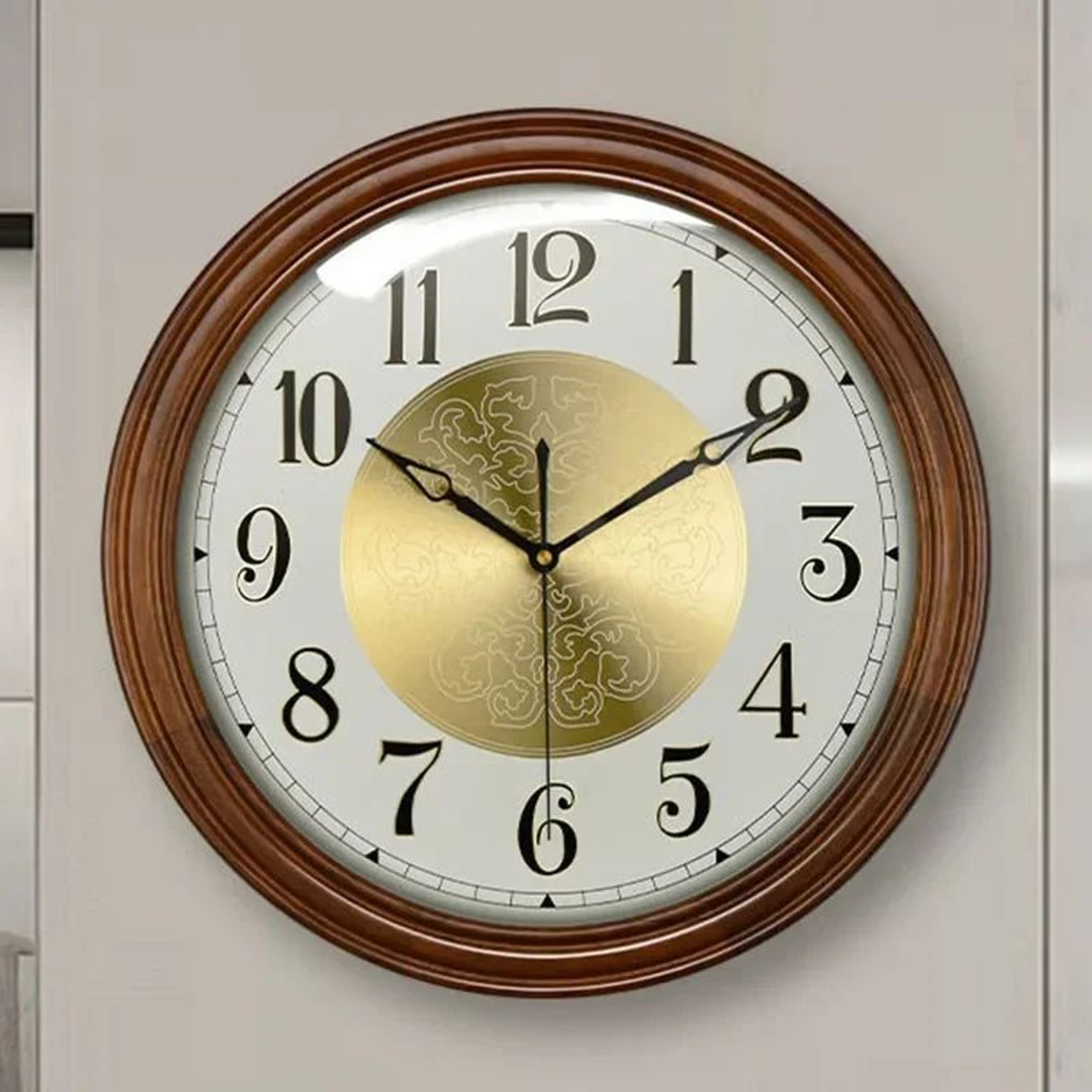 Nordic Solid Wood Wall Clock  Silent Minimalist Large Wooden Wall Clock For Modern Living Room Deco 1