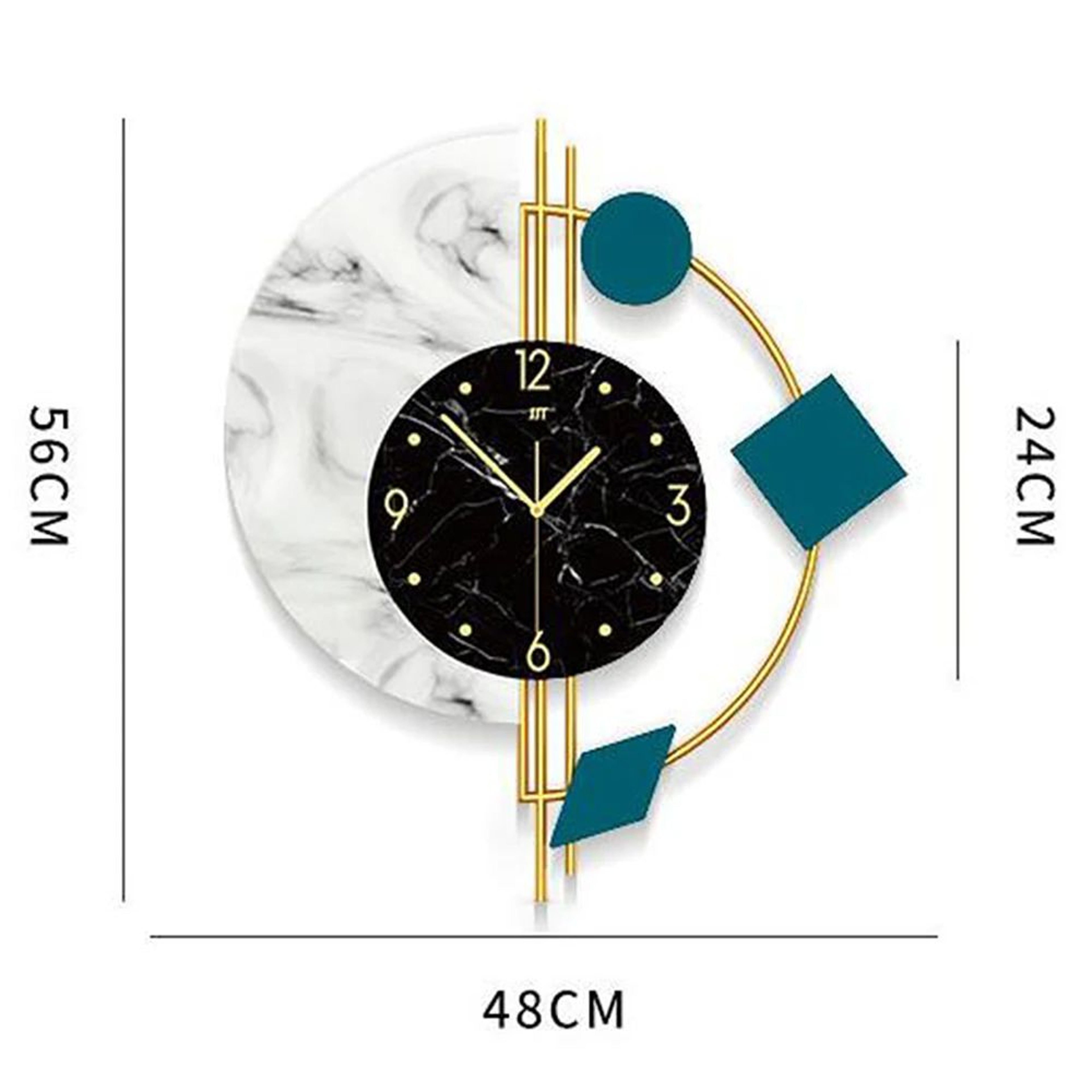 Modern Silent Wall Clock  Creative Semicircle Marble Wall Clock For Elegant Home Decor 4