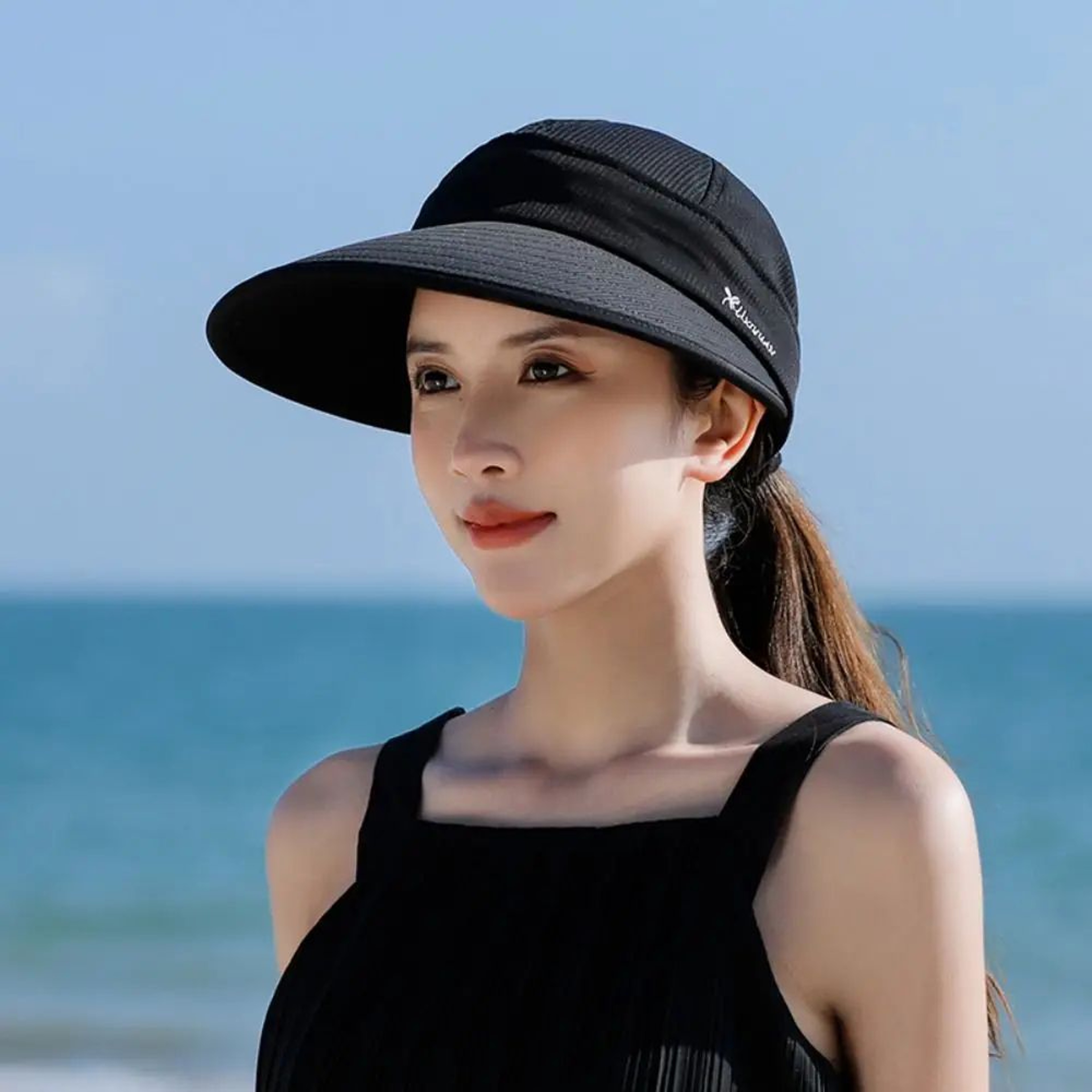 Foldable Wide Brim Ponytail Sun Hat With UV Protection For Women 6