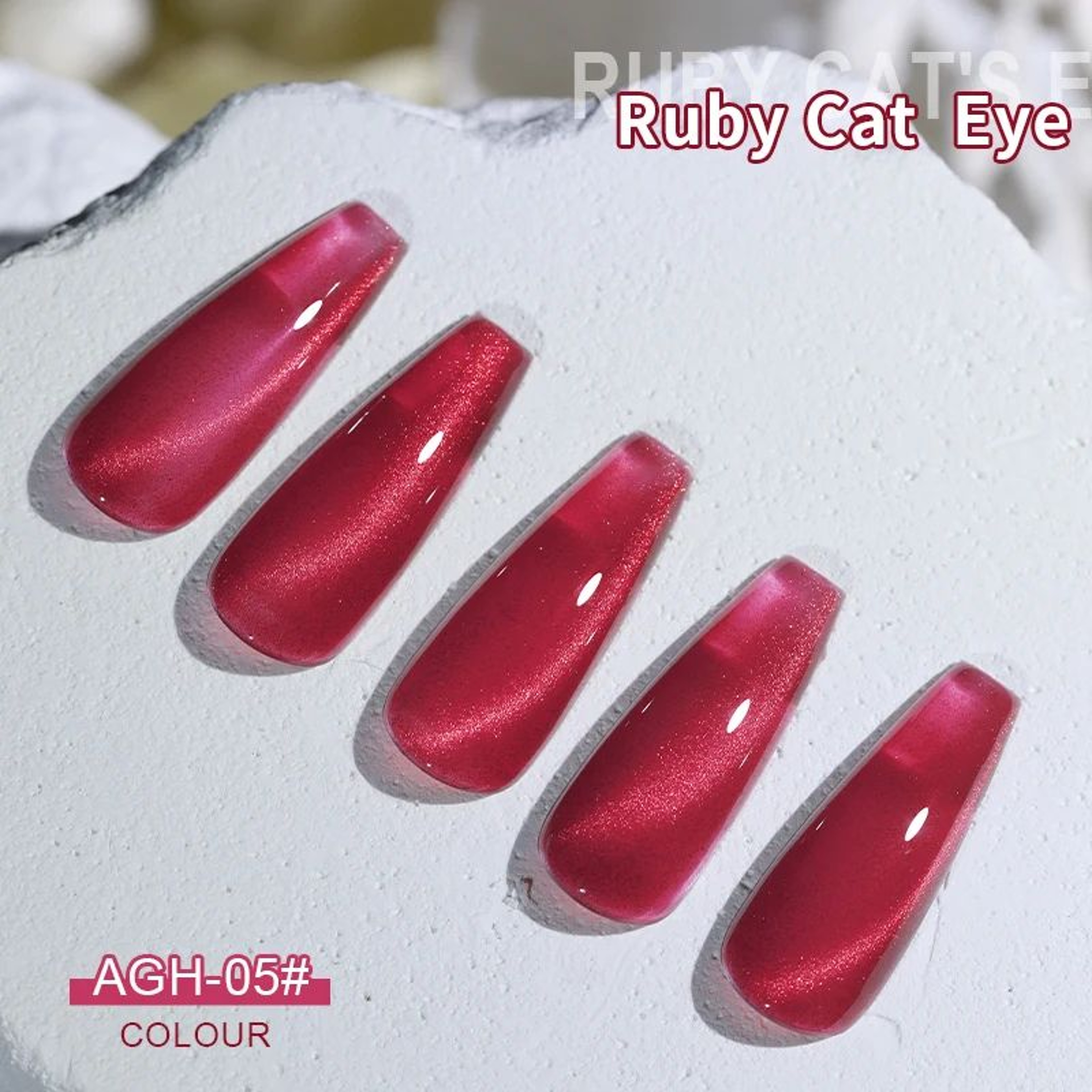Cherry Ruby Magnetic Cat Eye Gel Nail Polish  15ml Chameleon Red UVLED Manicure Gel 11