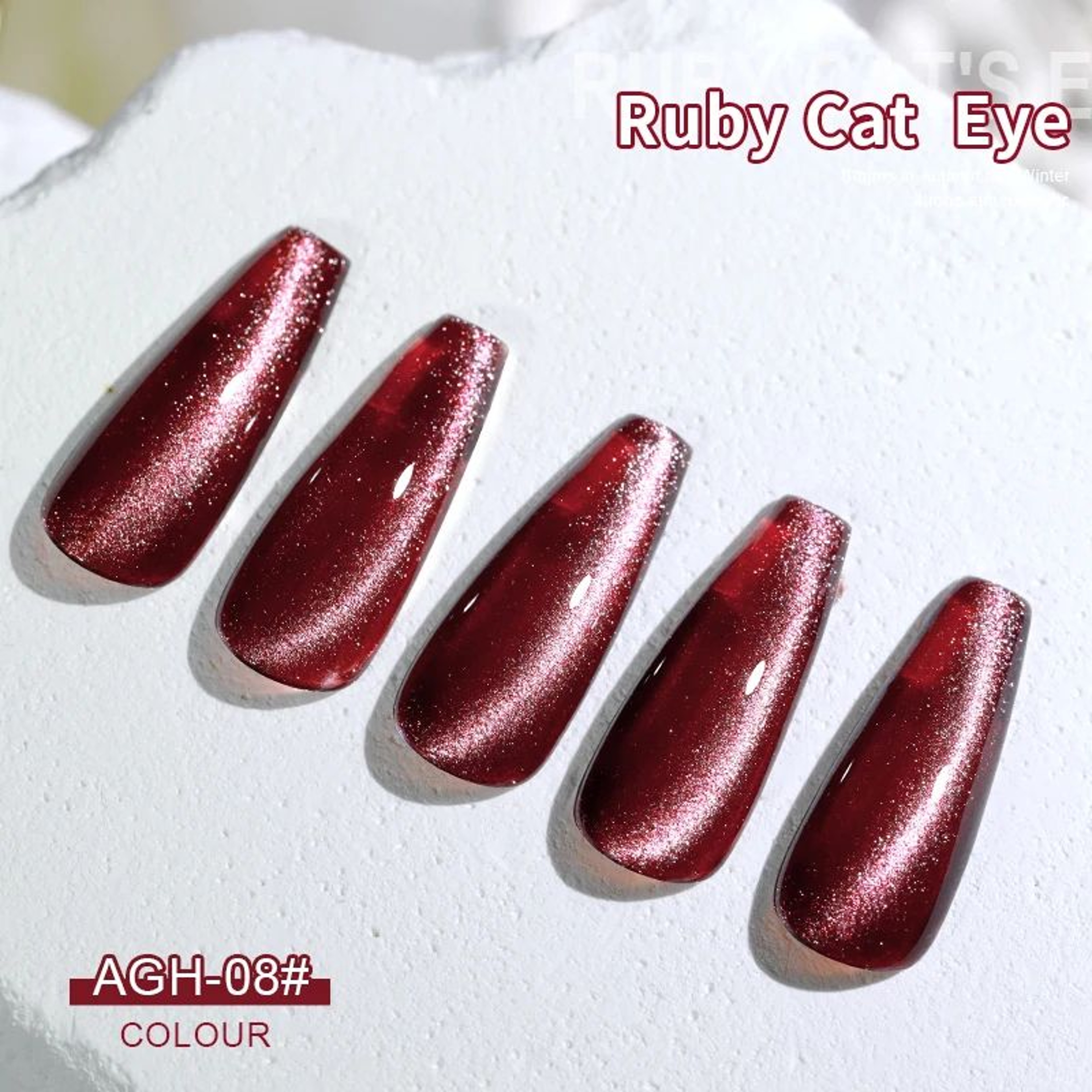 Cherry Ruby Magnetic Cat Eye Gel Nail Polish  15ml Chameleon Red UVLED Manicure Gel 14