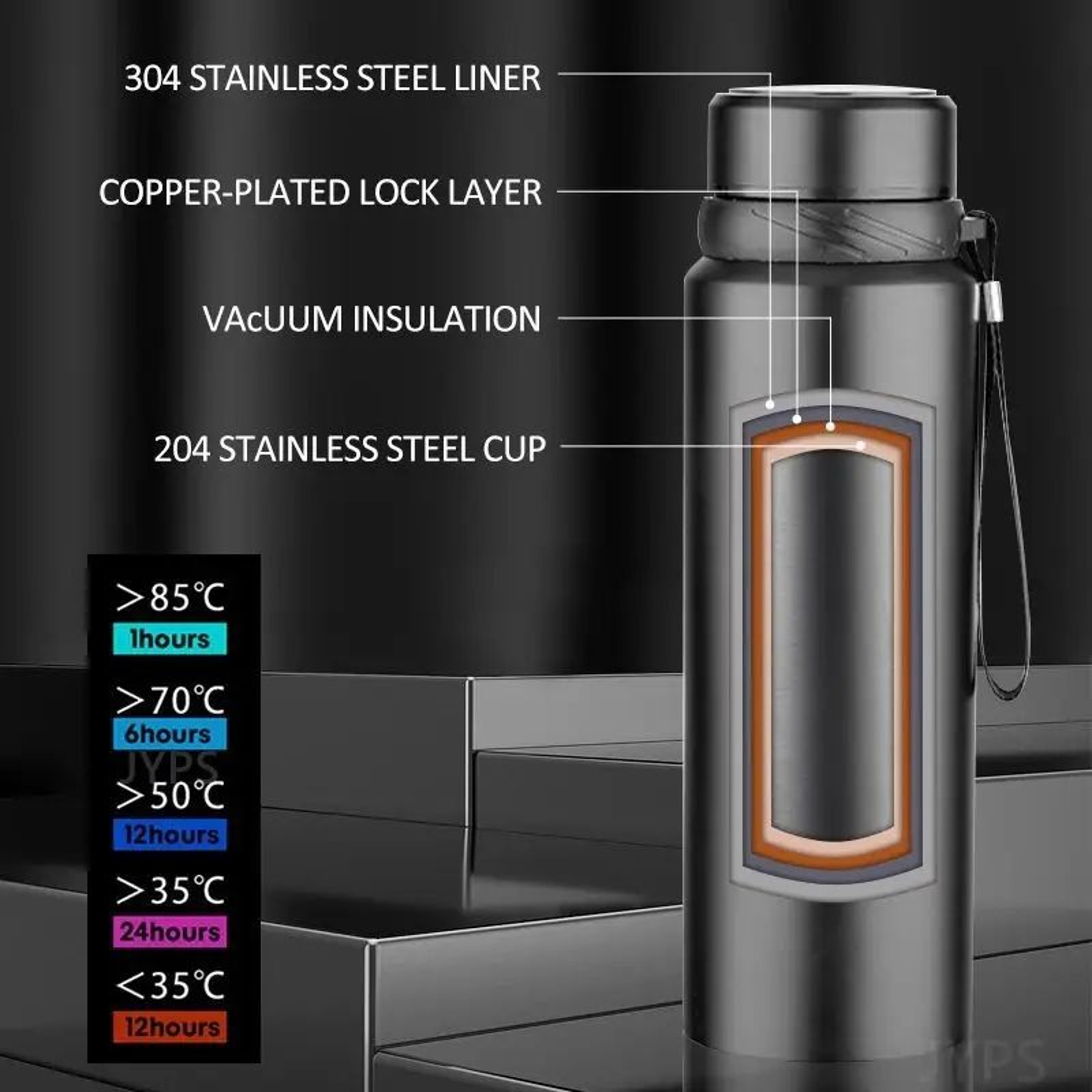 8001000ML Stainless Steel Thermal Water Bottle  Vacuum Insulated Large Capacity Thermos 2