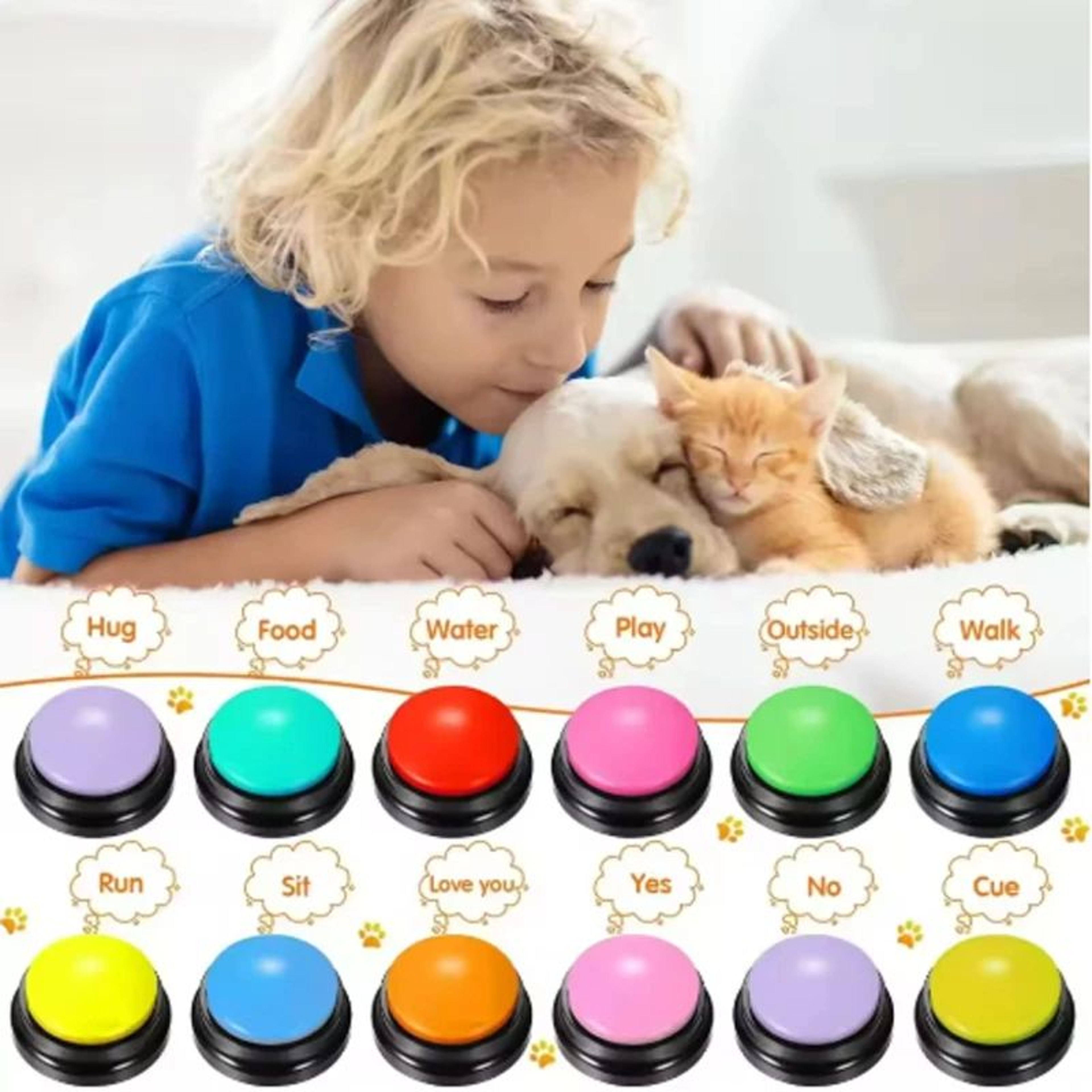 Portable Dog Talking Buttons For Communication And Training 4Pack Recordable Pet Buttons 0