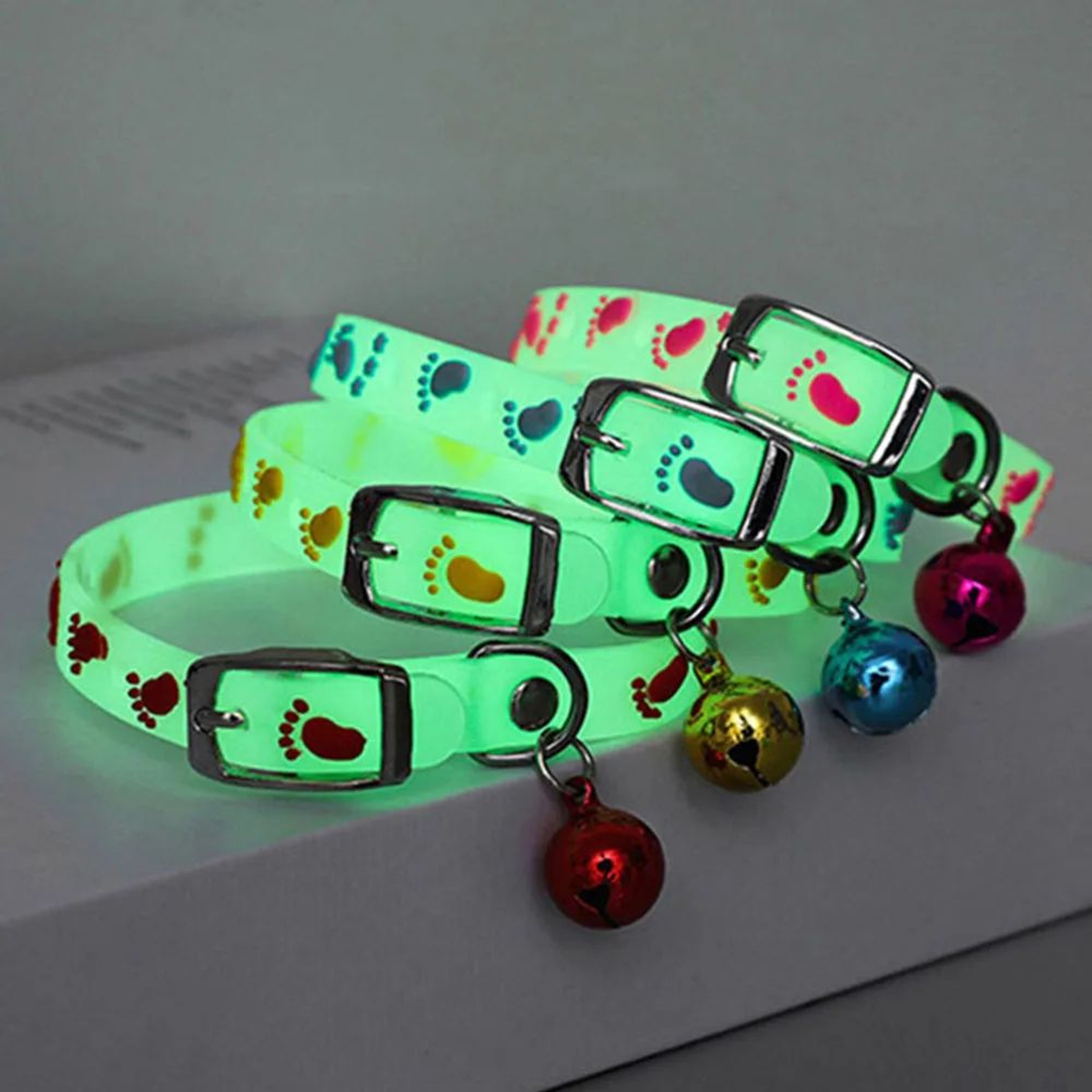 GlowSafe Cat Bell Collar  Glow In The Dark Cat Collar For Cats  Small Dogs 0