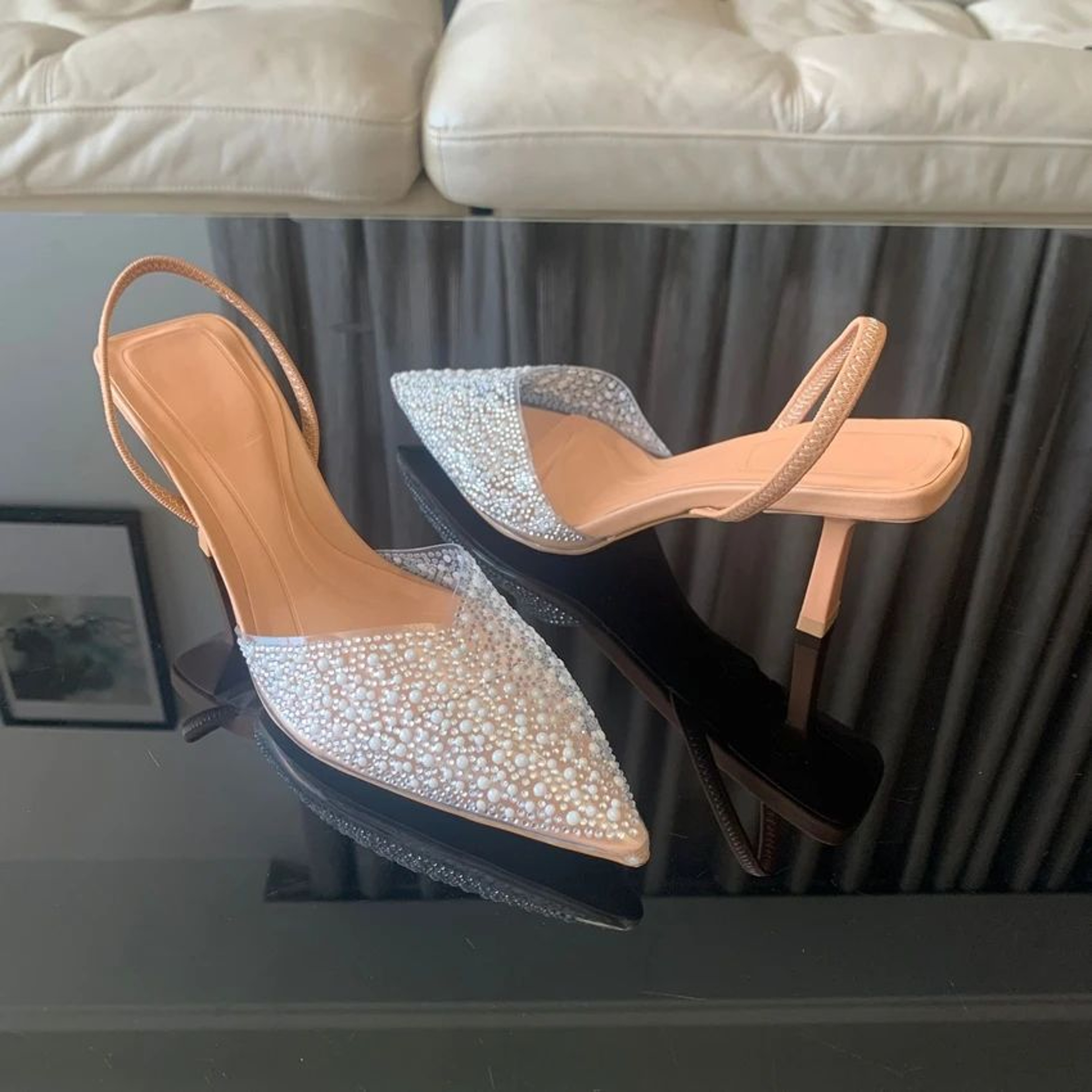 Pearl Slingback Heels For Women  Elegant Pointed Toe Pumps 4
