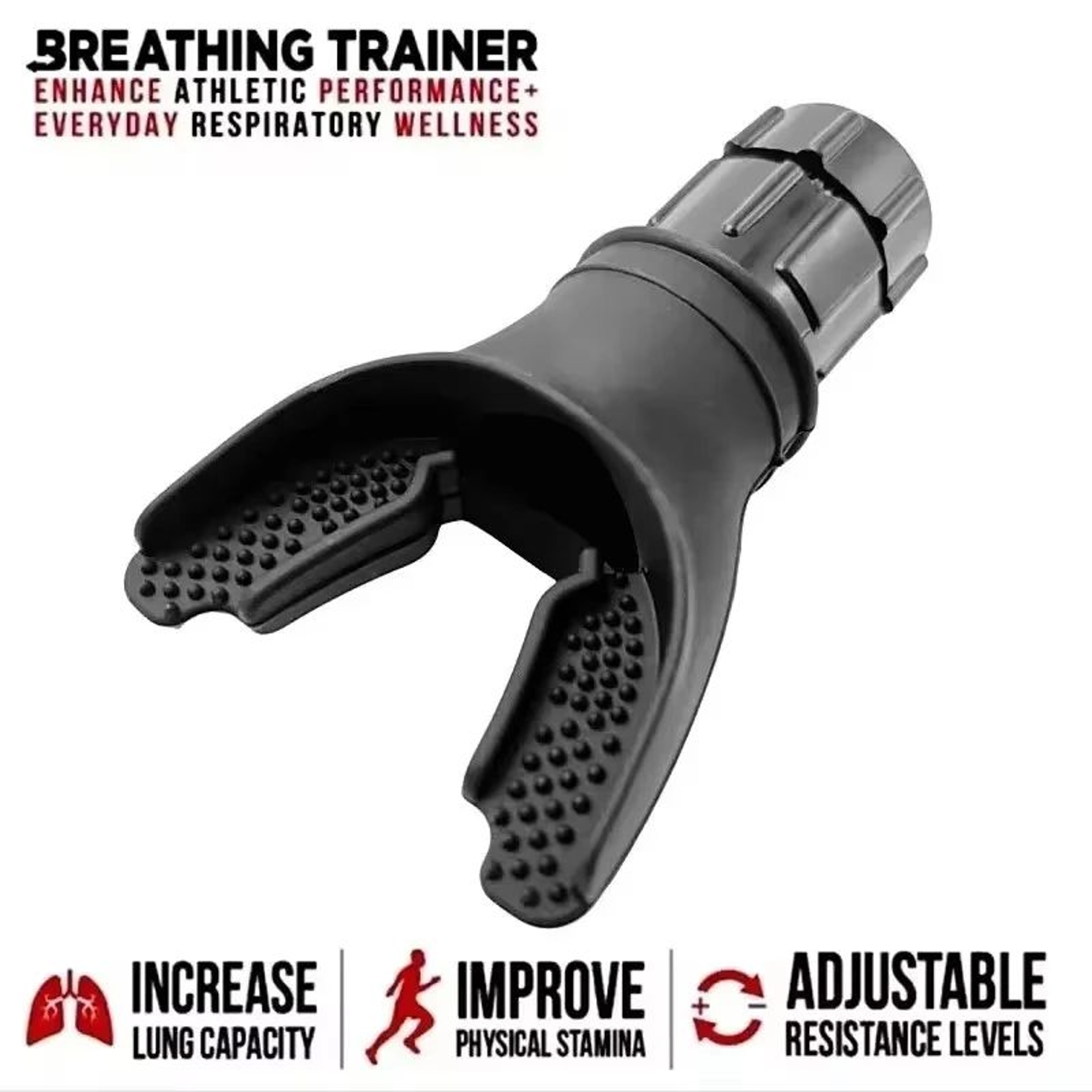 Portable Breathing Exercise Device  Adjustable Lung Exerciser  Respiratory Muscle Trainer 1
