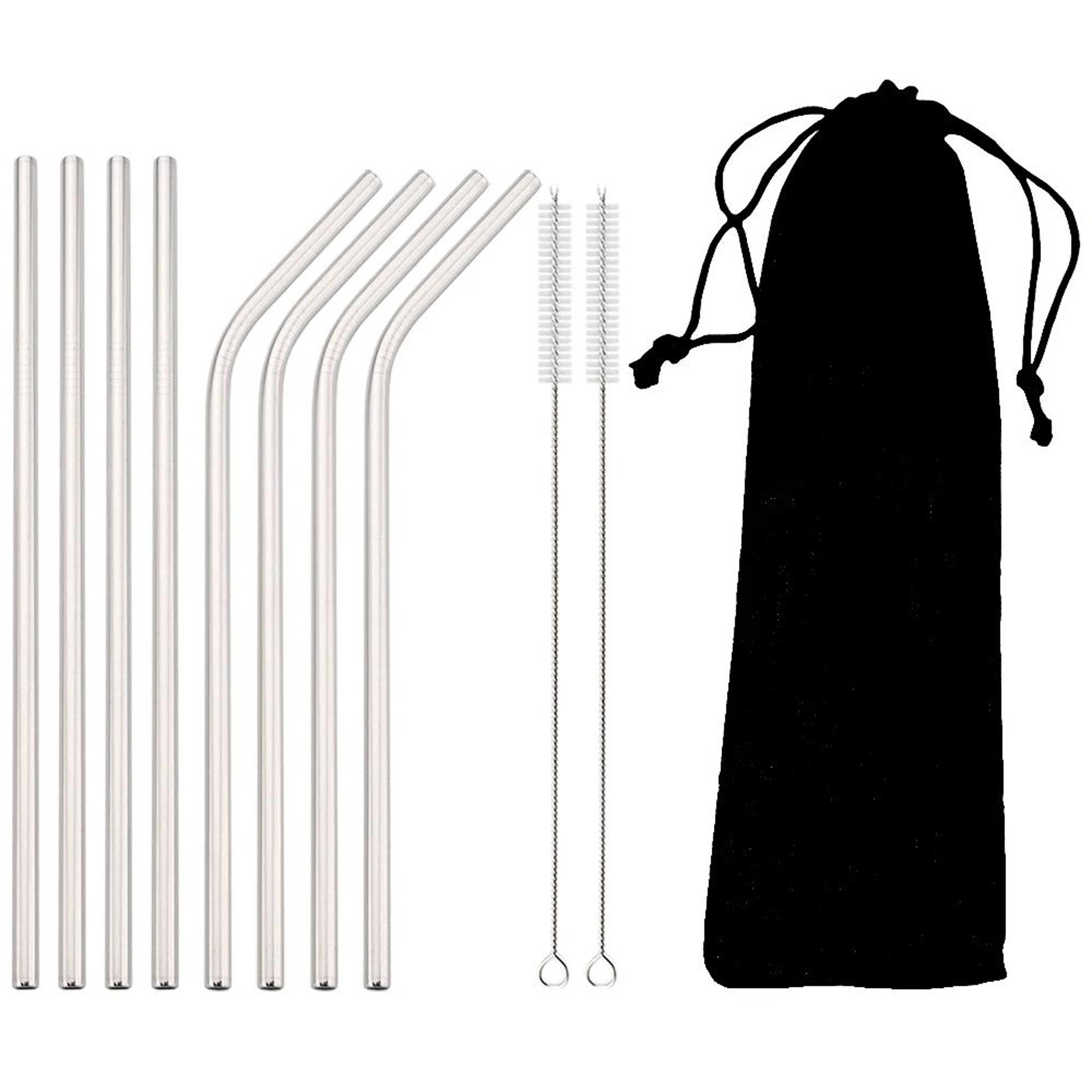Rainbow Reusable Metal Straws Set With Cleaning Brush  Premium Stainless Steel Drinking Straws For  7