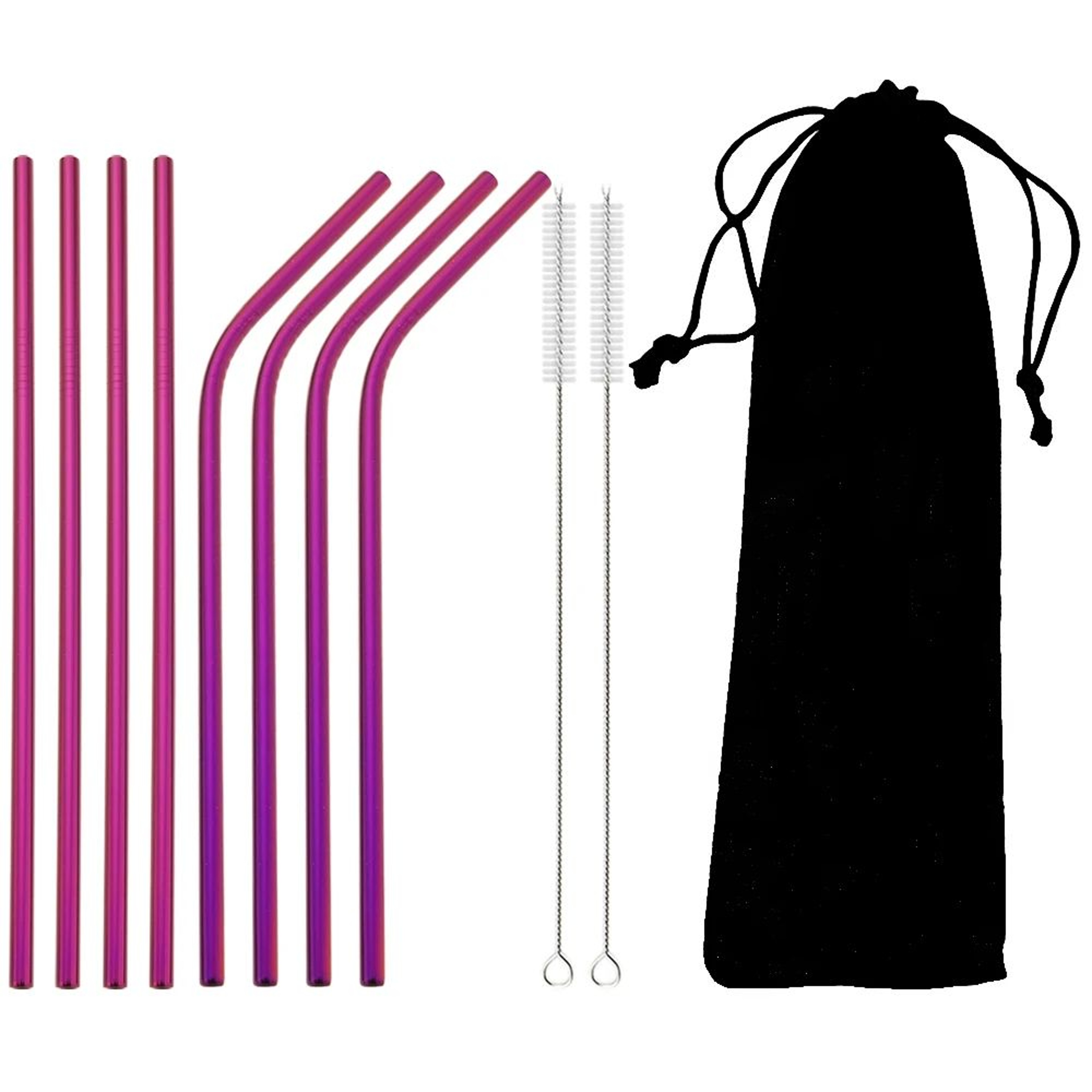 Rainbow Reusable Metal Straws Set With Cleaning Brush  Premium Stainless Steel Drinking Straws For  15