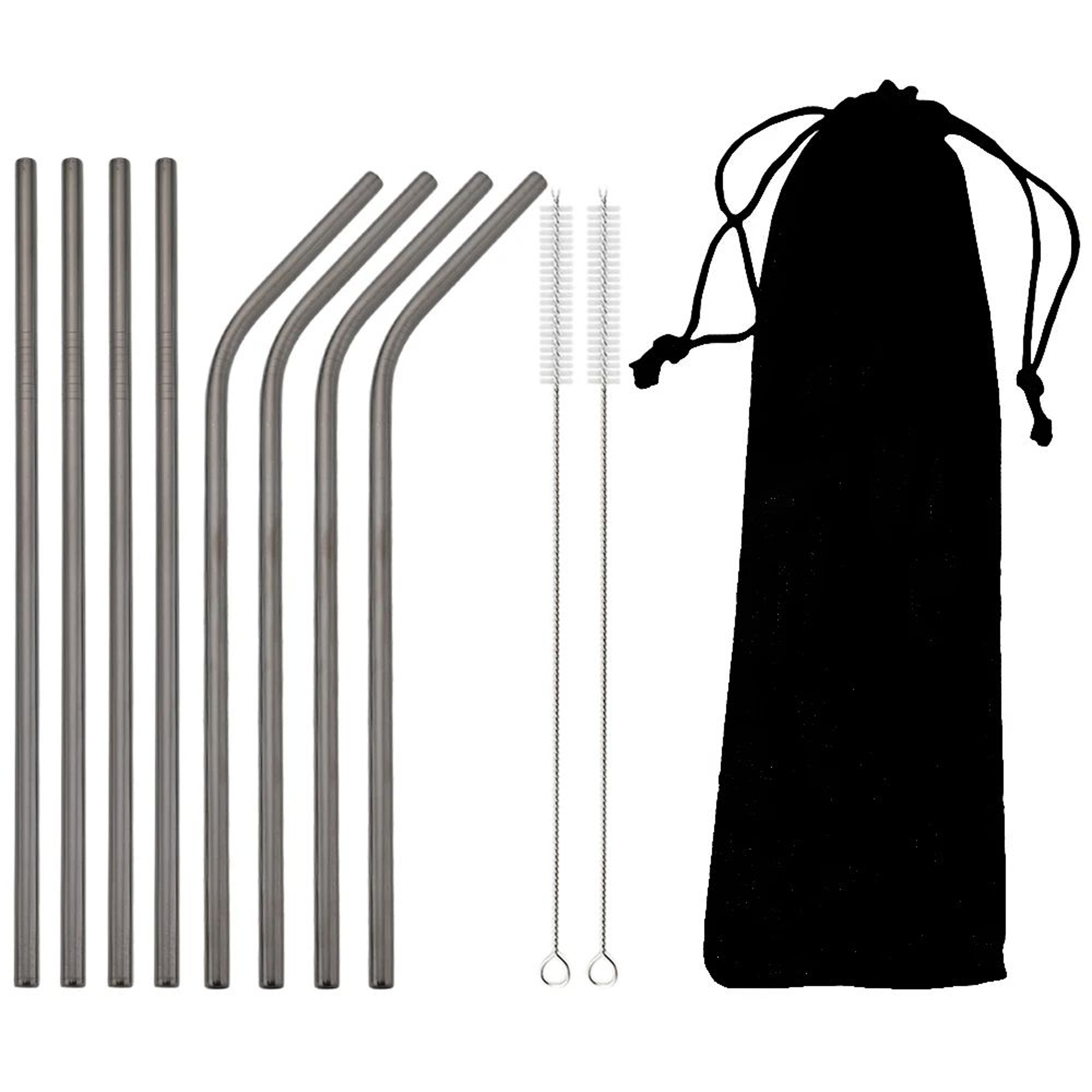 Rainbow Reusable Metal Straws Set With Cleaning Brush  Premium Stainless Steel Drinking Straws For  10