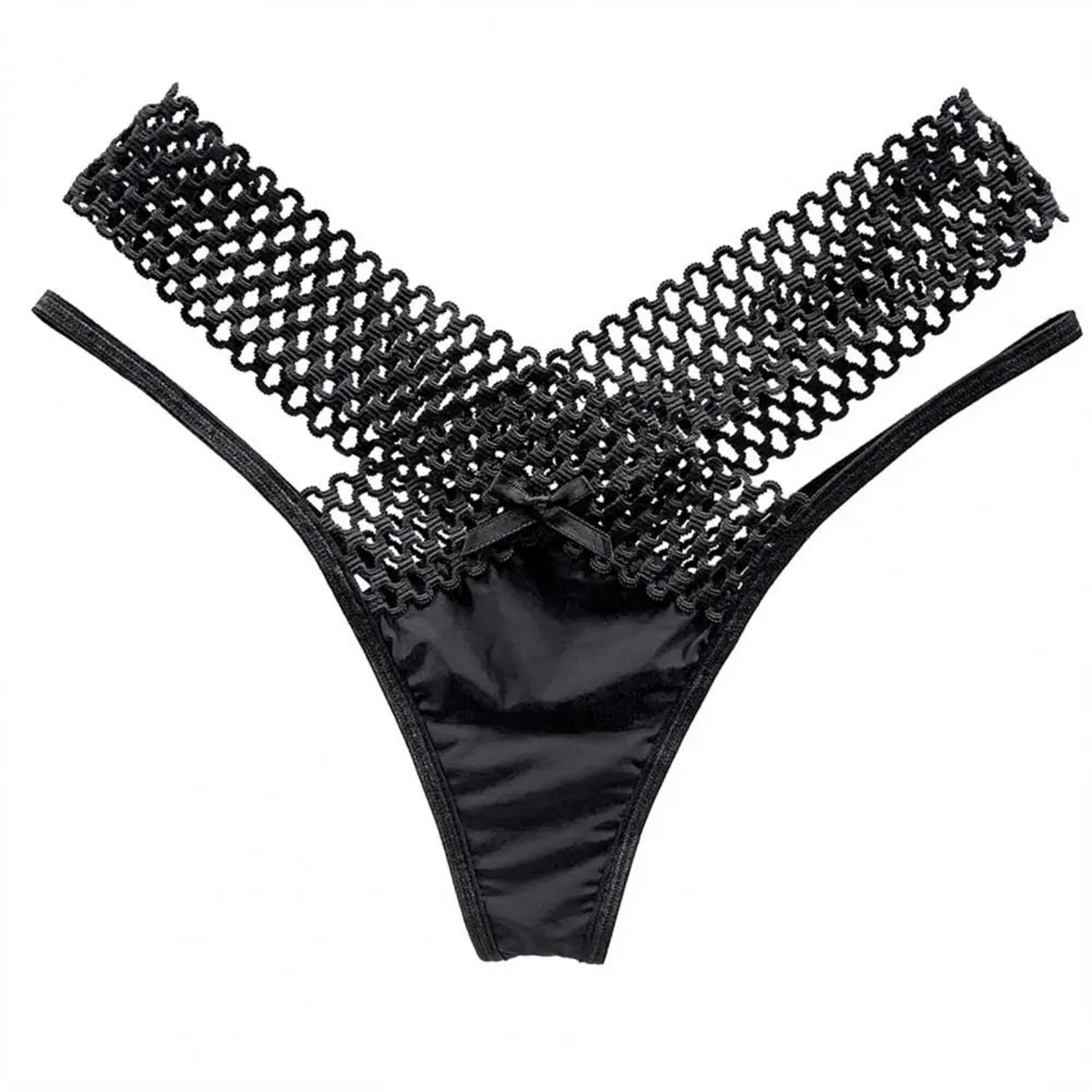 French Strappy Womens Mesh Thong Low Rise Sheer Lingerie 2