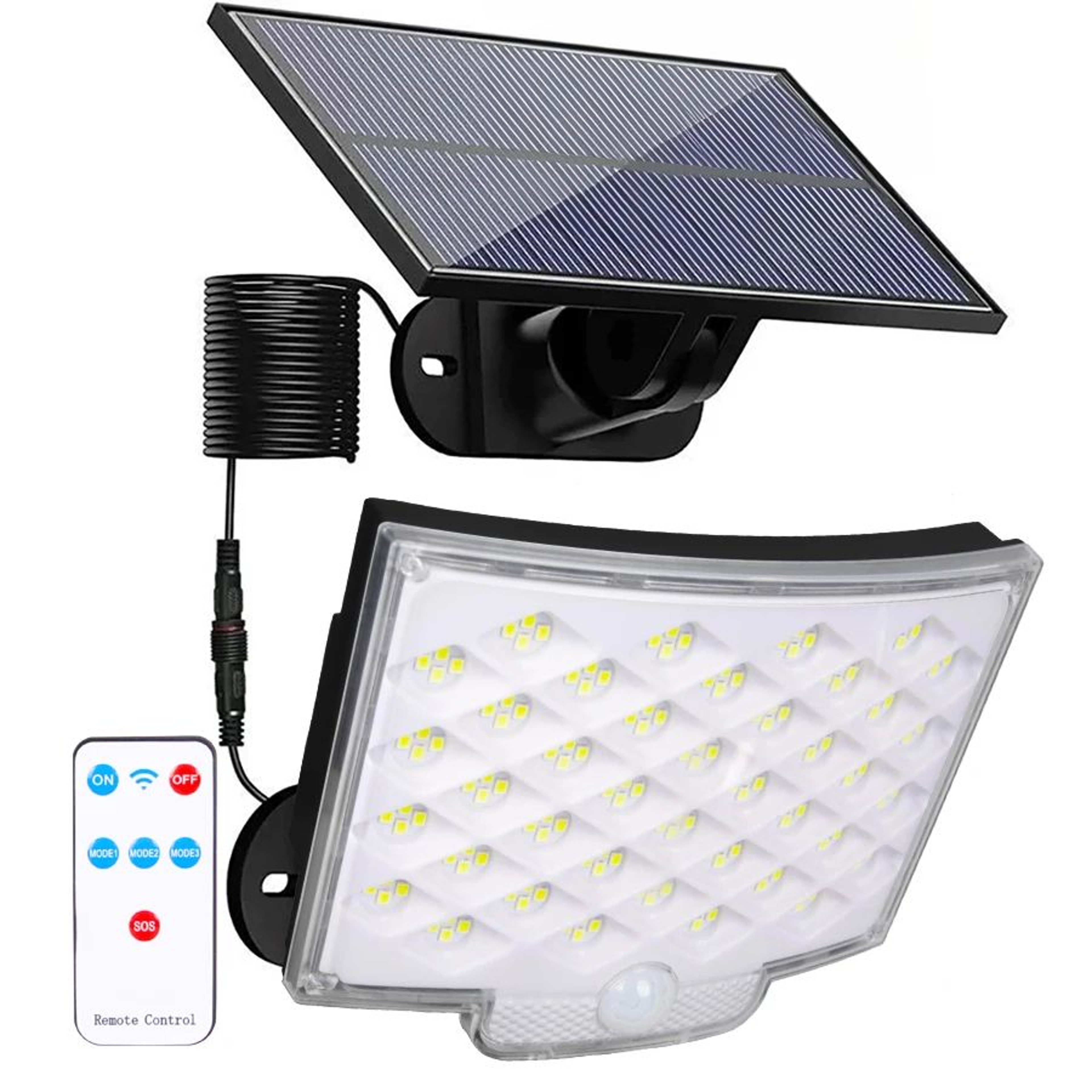 SolarGuard Pro Solar Motion Sensor Light With Separate Panel  Waterproof Solar Flood Light Outdoor  0