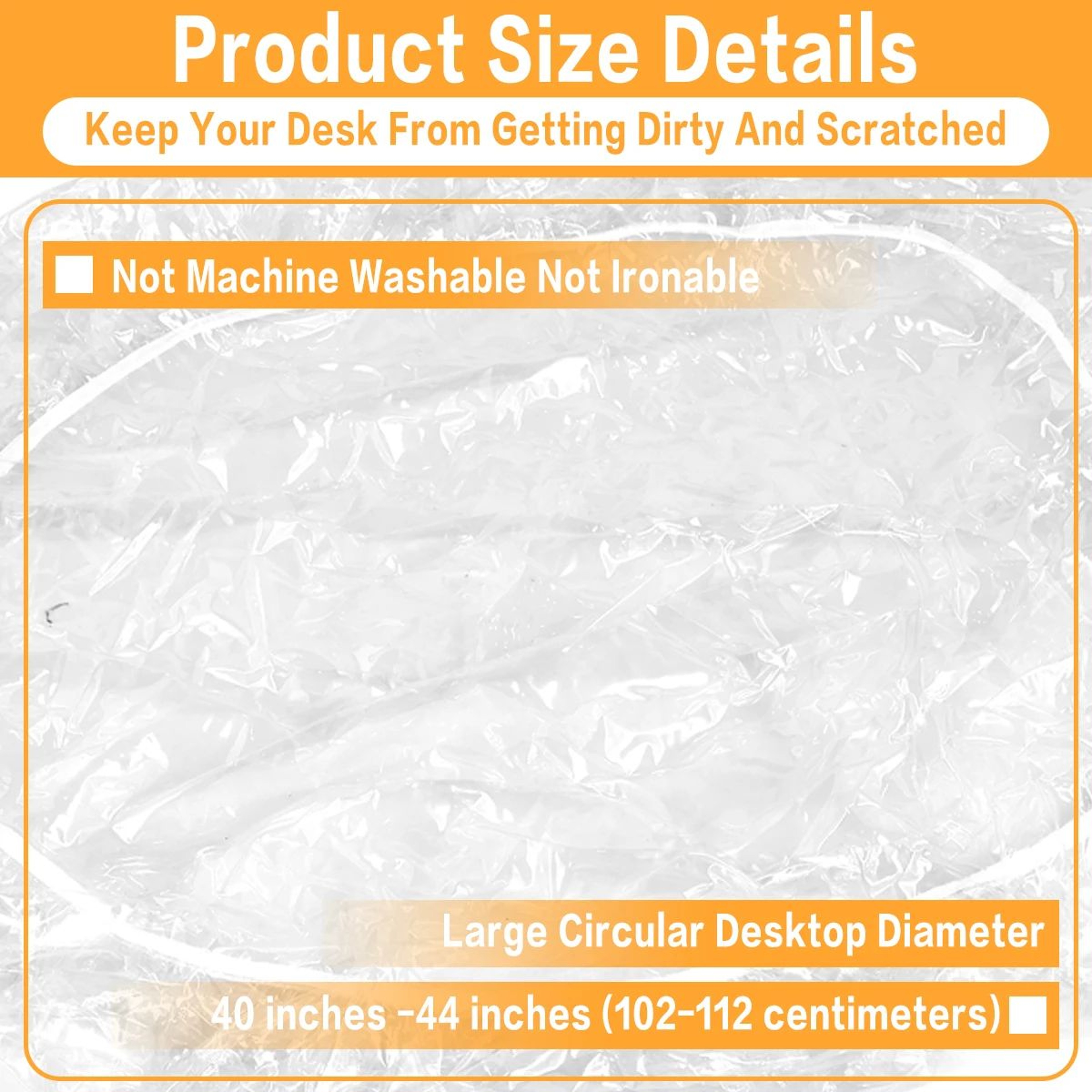 CrystalGuard Clear Round Table Protector  Elastic PVC Waterproof Table Cover 2