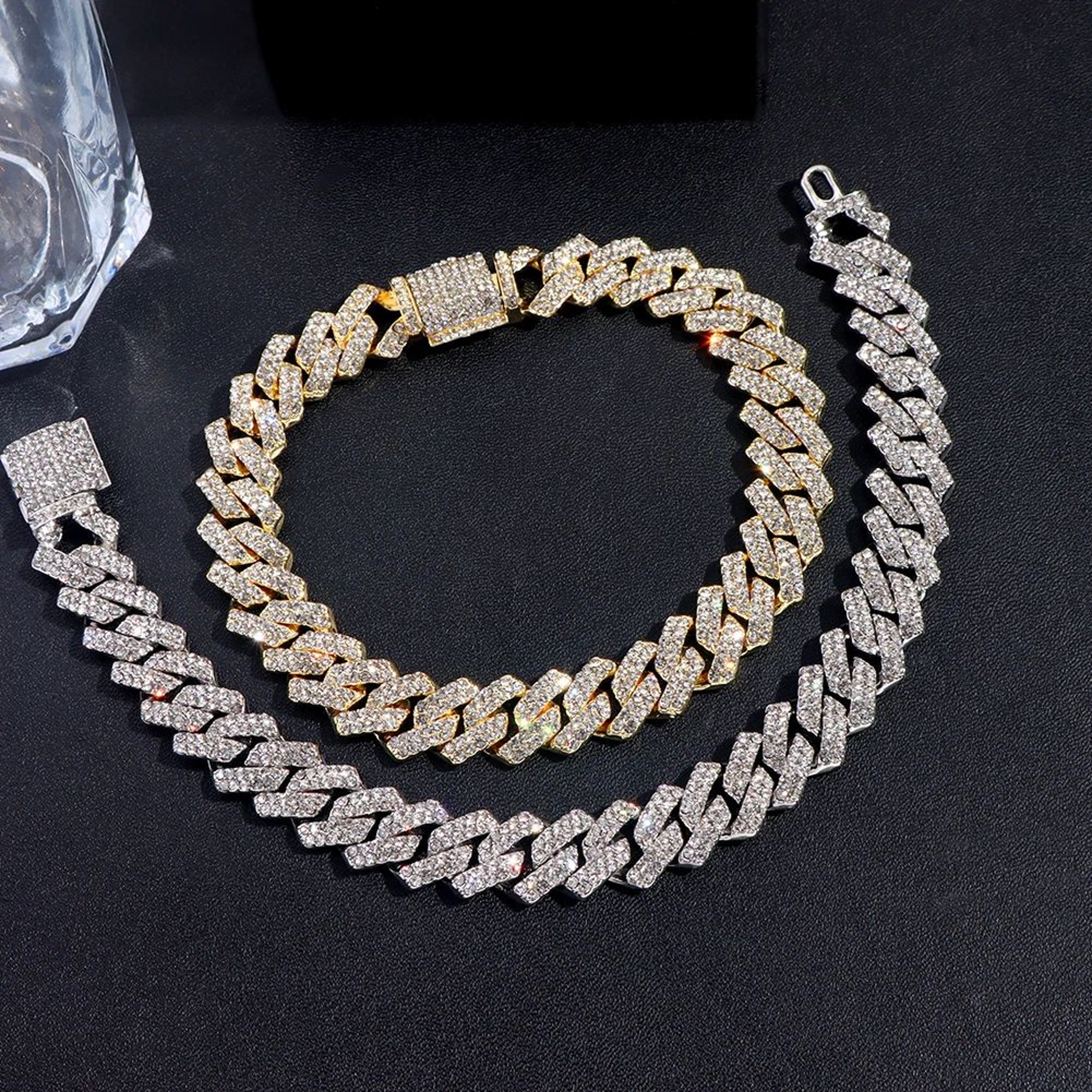 Iced Rhombus Diamond Cuban Link Bracelet For Men  Luxury Hip Hop Chain Wrist Jewelry 4