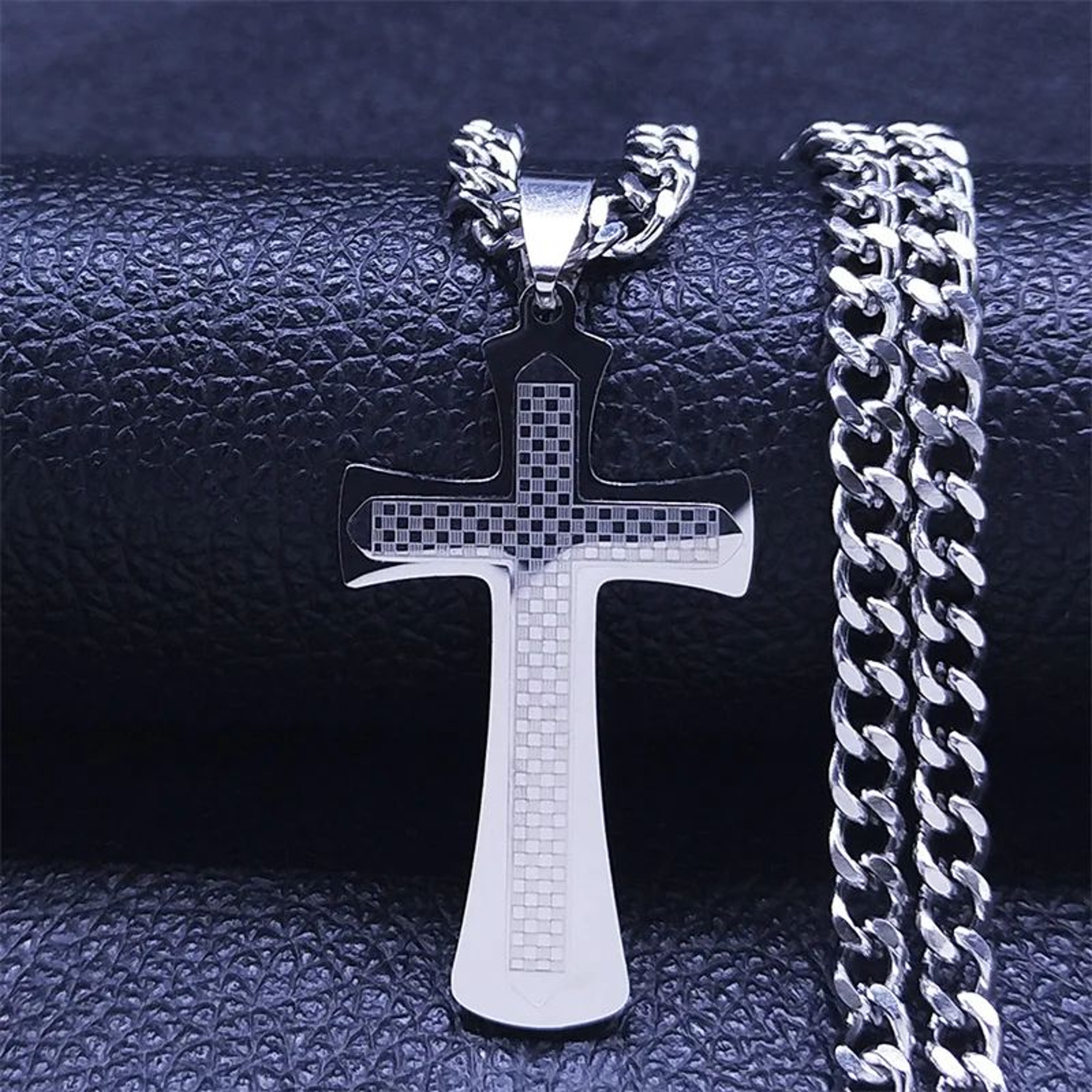 FaithShield GoldPlated Stainless Steel Cross Necklace With Jesus Pendant  Hip Hop Style Jesus Cross 8
