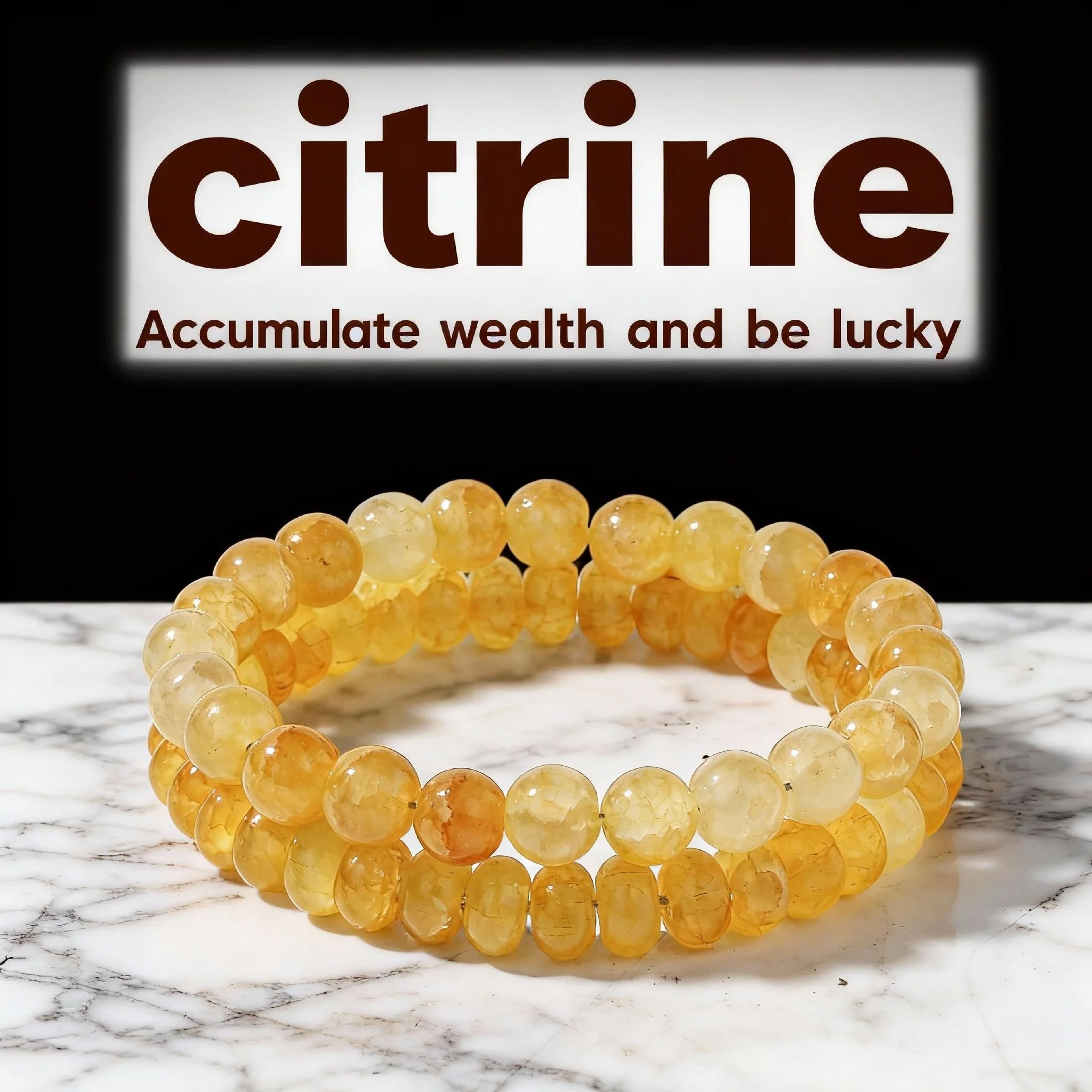 Citrine Bracelet For Wealth And Positivity  Feng Shui Beaded Crystal Bracelet 2