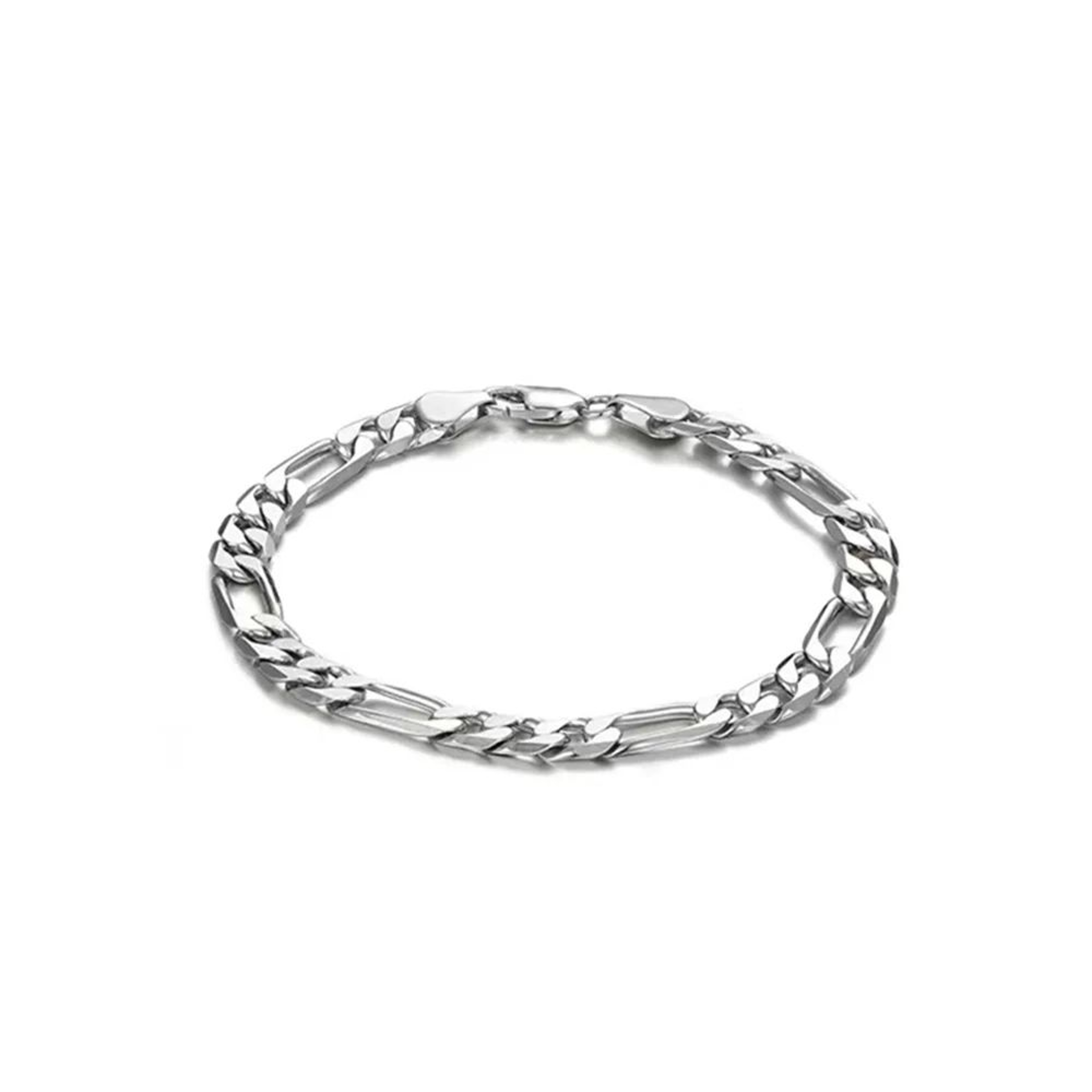 Classic 5mm Stainless Steel Figaro Chain Bracelet  Minimalist Silver Link Jewelry 3