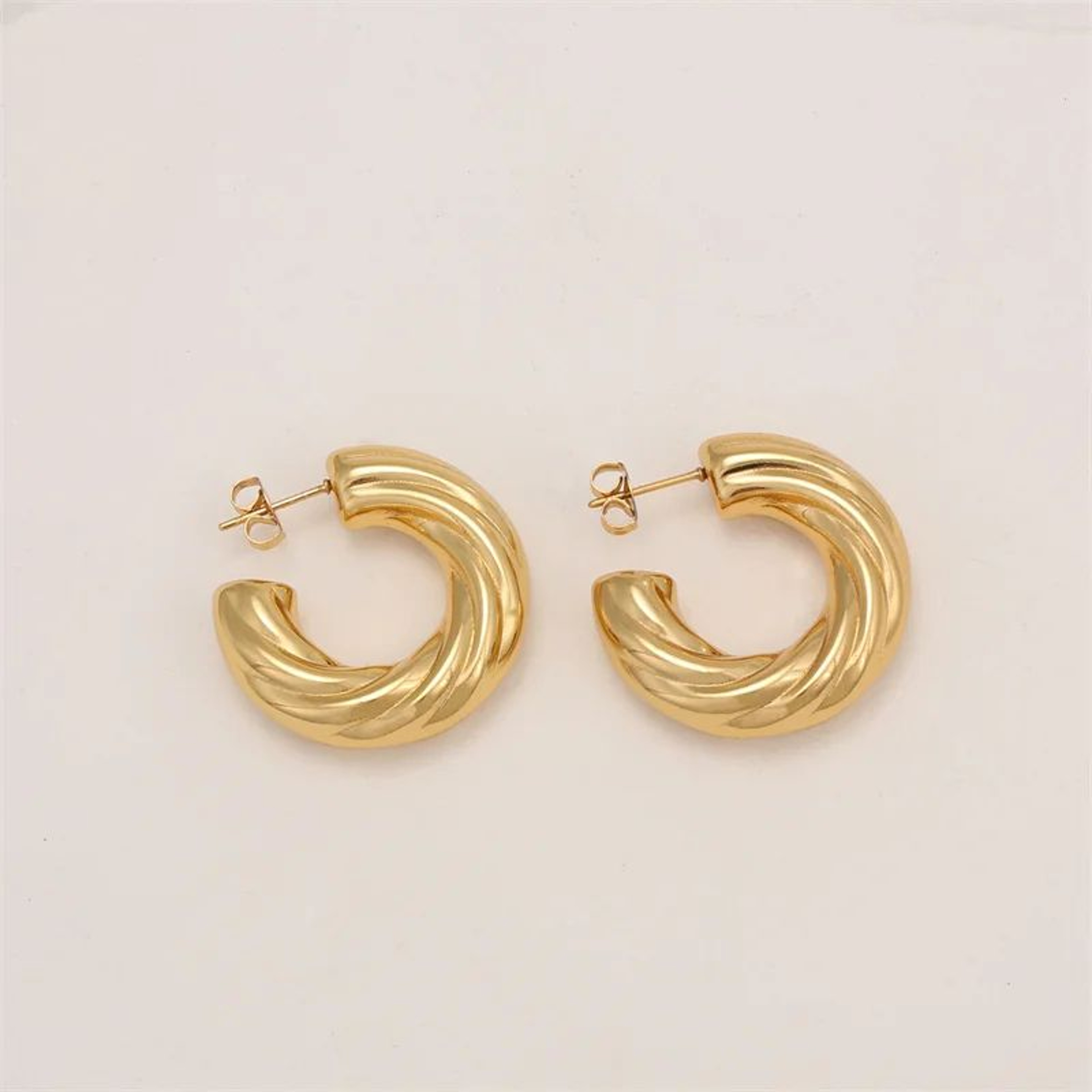 Twist Hollow Tube Stainless Steel Earrings  Chic Twist Dangle Earrings For Women 5