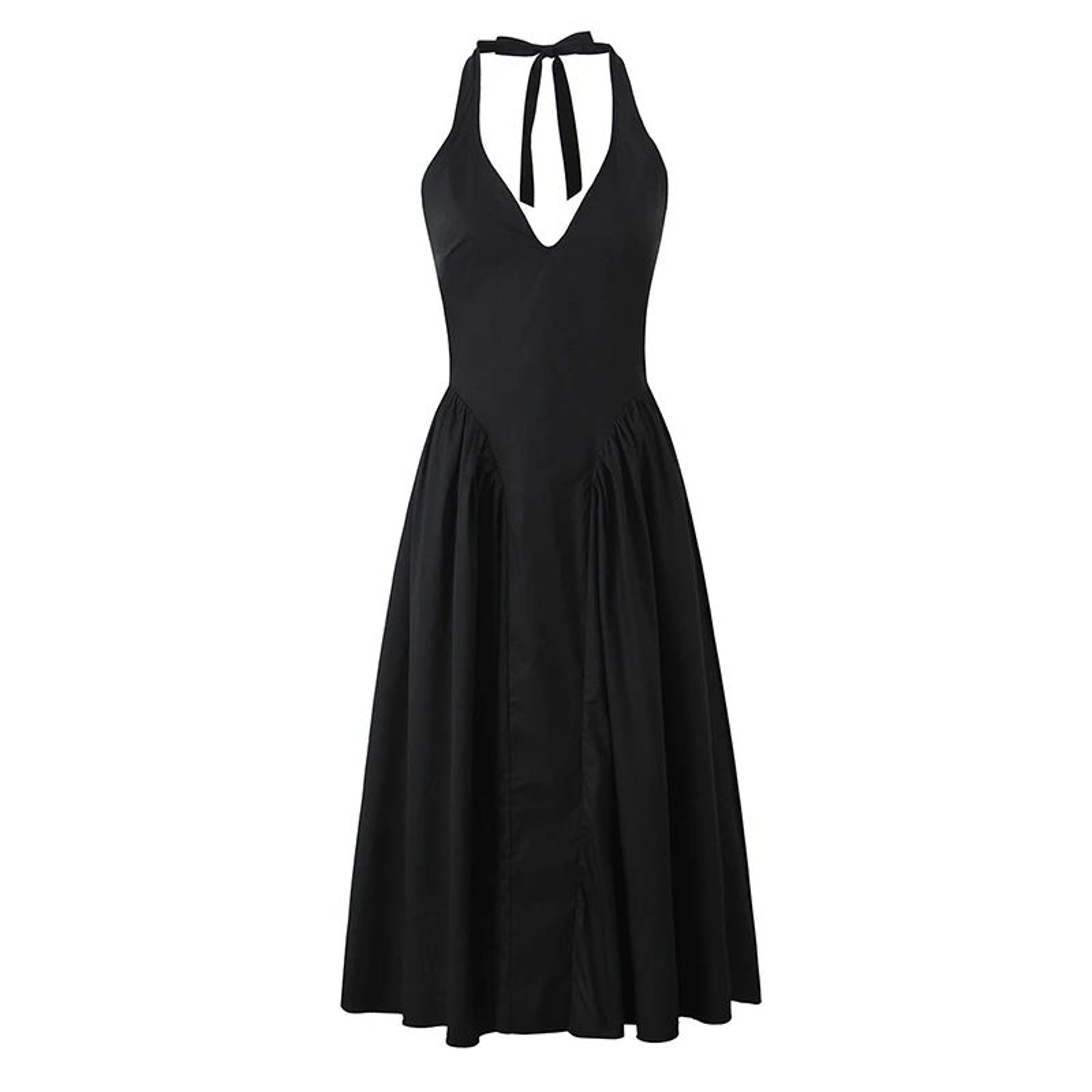 Elegant Backless Halter ALine Midi Dress  Summer Backless Halter Dress For Women 3
