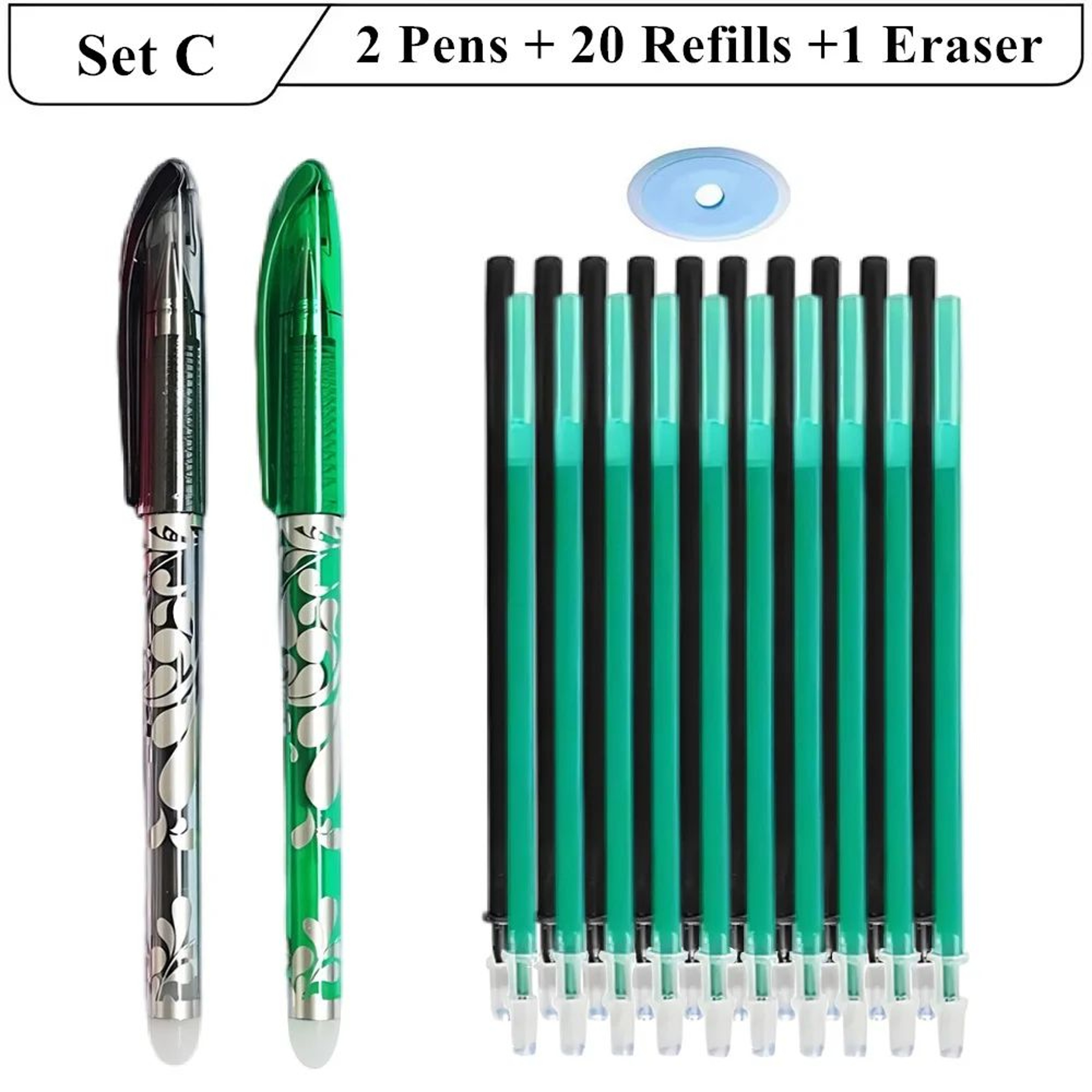 PrecisionWrite 05mm Erasable Gel Pens Set With 20 Refills  Eraser  Smooth Writing Refillable Statio 8